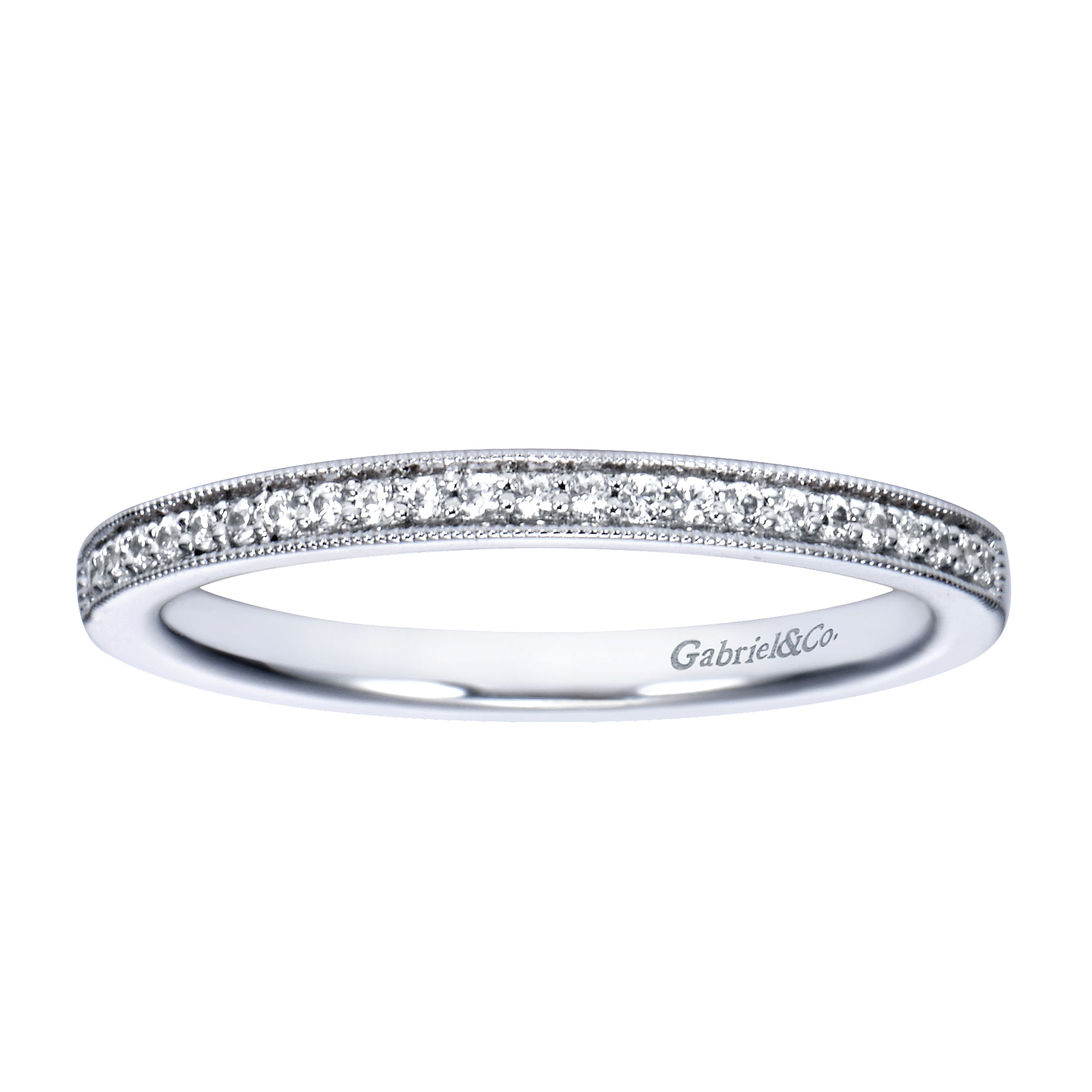 14k White Gold Diamond Straight Wedding Band angle 5 14k White Gold Diamond Straight Wedding Band angle 5