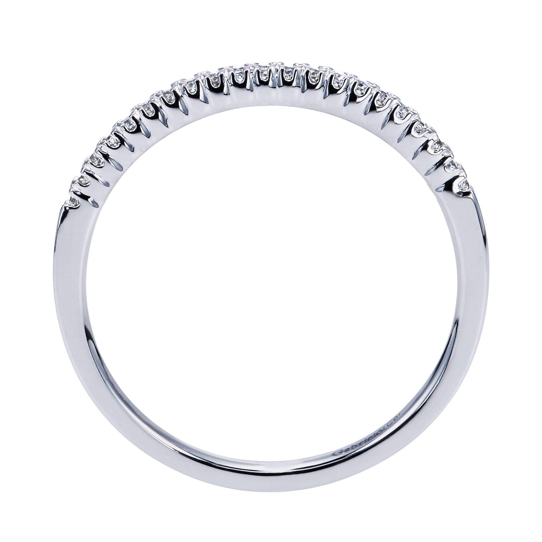 14k White Gold Diamond Straight Wedding Band angle 2 14k White Gold Diamond Straight Wedding Band angle 2
