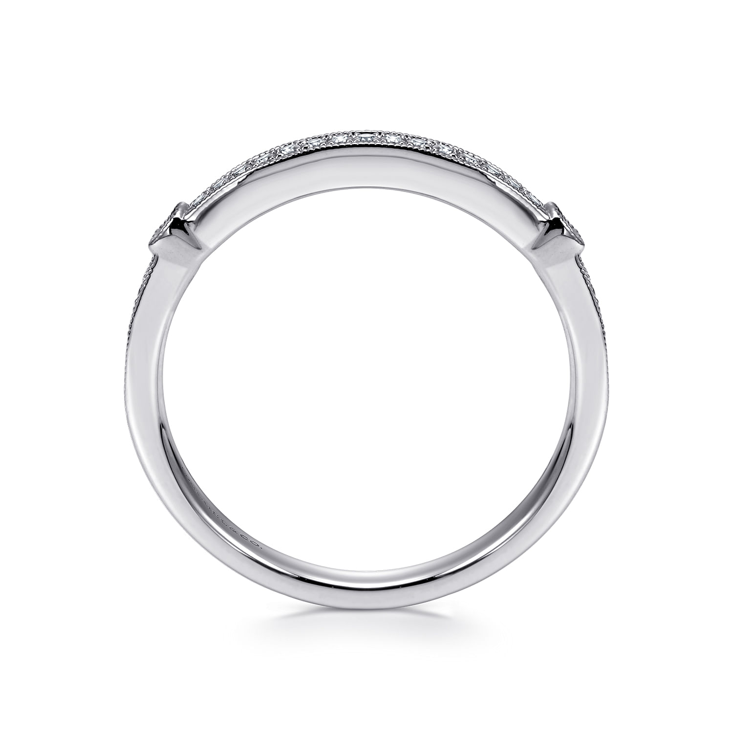 14k White Gold Diamond Straight Wedding Band angle 2 14k White Gold Diamond Straight Wedding Band angle 2