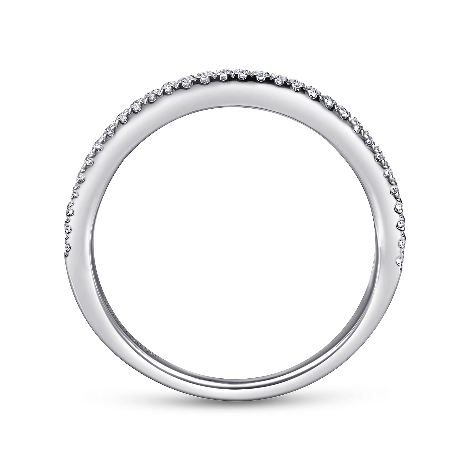 14k White Gold Diamond Straight Wedding Band angle 2 14k White Gold Diamond Straight Wedding Band angle 2
