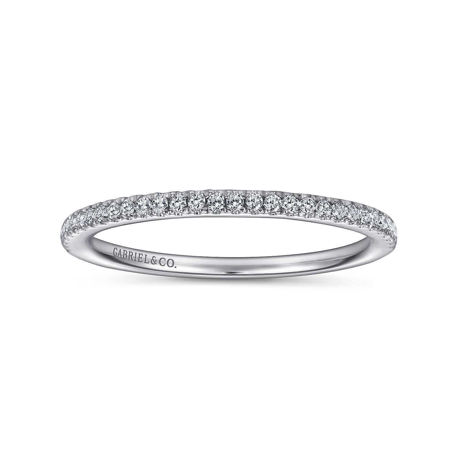 14k White Gold Diamond Straight Wedding Band angle 5 14k White Gold Diamond Straight Wedding Band angle 5