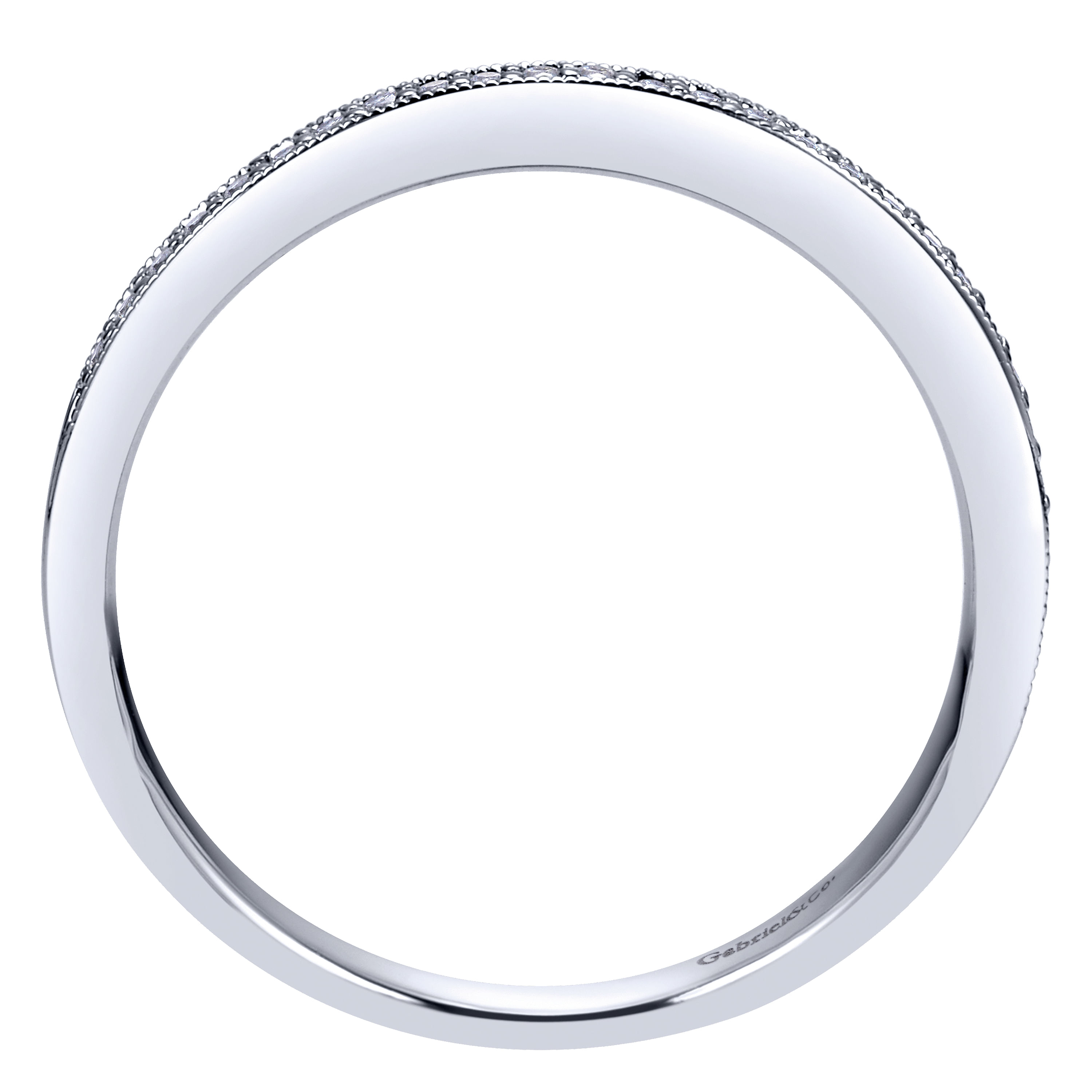 14k White Gold Diamond Straight Wedding Band angle 2 14k White Gold Diamond Straight Wedding Band angle 2
