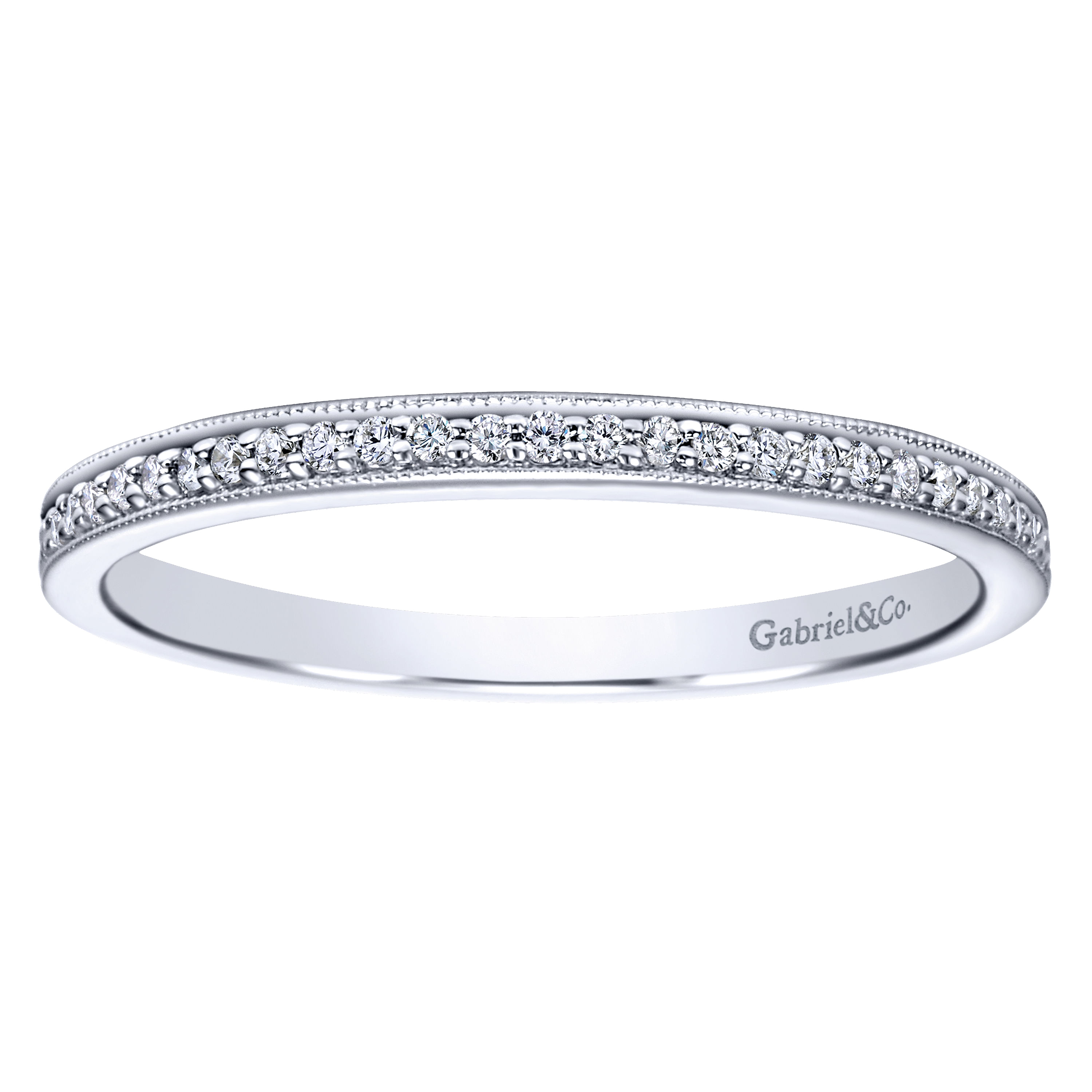 14k White Gold Diamond Straight Wedding Band angle 5 14k White Gold Diamond Straight Wedding Band angle 5