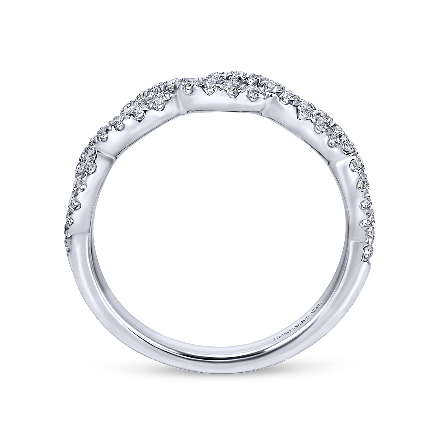 14k White Gold Diamond Straight Wedding Band angle 2 14k White Gold Diamond Straight Wedding Band angle 2