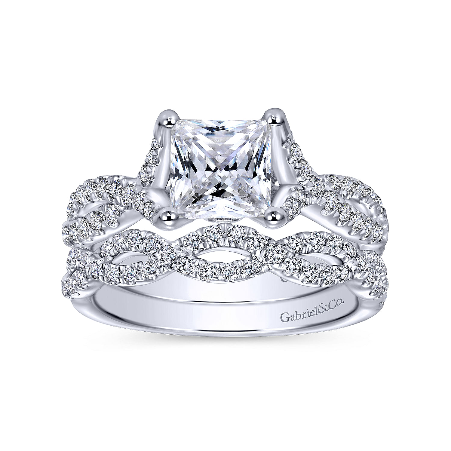 14k White Gold Diamond Straight Wedding Band angle 4 14k White Gold Diamond Straight Wedding Band angle 4