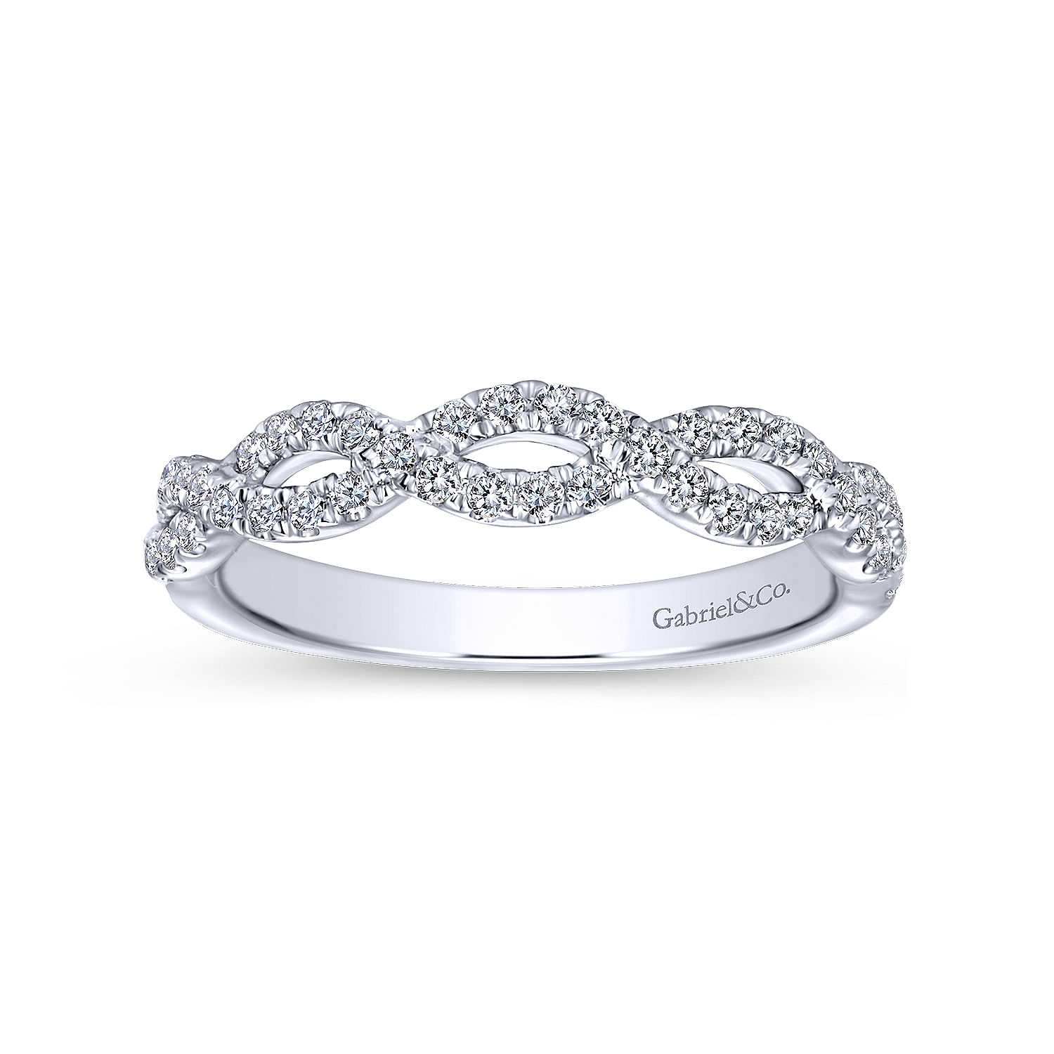 14k White Gold Diamond Straight Wedding Band angle 5 14k White Gold Diamond Straight Wedding Band angle 5
