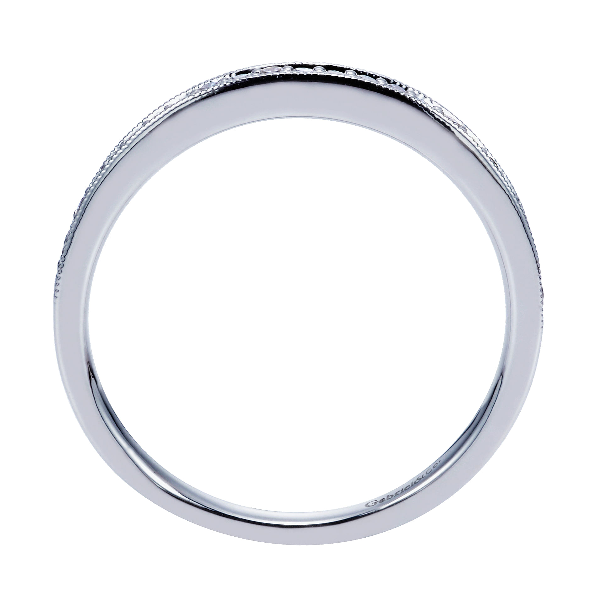14k White Gold Diamond Straight Wedding Band angle 2 14k White Gold Diamond Straight Wedding Band angle 2