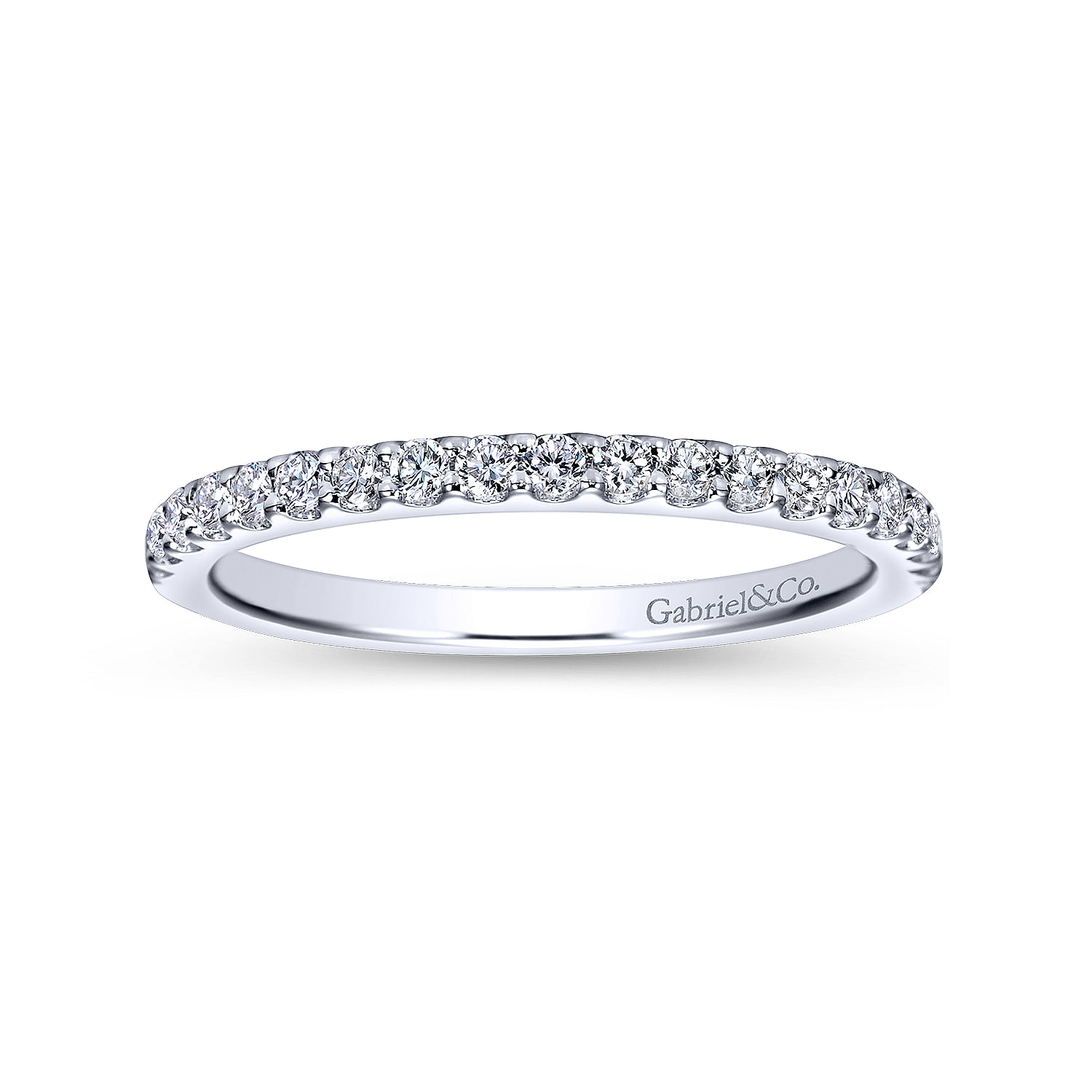 14k White Gold Diamond Straight Wedding Band angle 5 14k White Gold Diamond Straight Wedding Band angle 5