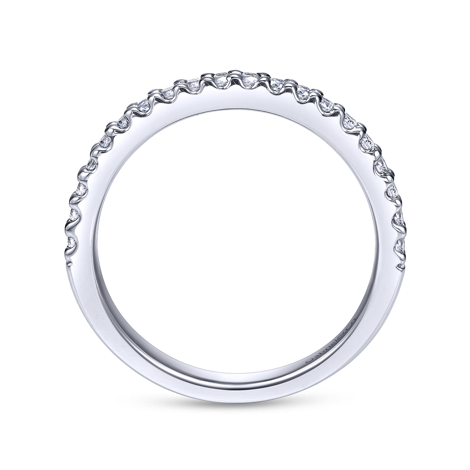 14k White Gold Diamond Straight Wedding Band angle 2 14k White Gold Diamond Straight Wedding Band angle 2