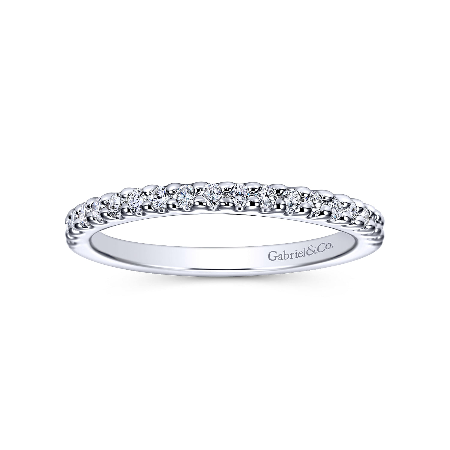 14k White Gold Diamond Straight Wedding Band angle 5 14k White Gold Diamond Straight Wedding Band angle 5