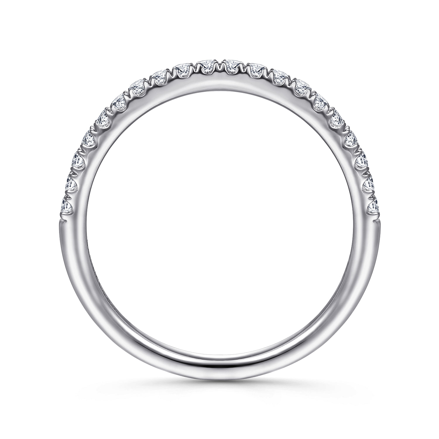 14k White Gold Diamond Straight Wedding Band angle 2 14k White Gold Diamond Straight Wedding Band angle 2