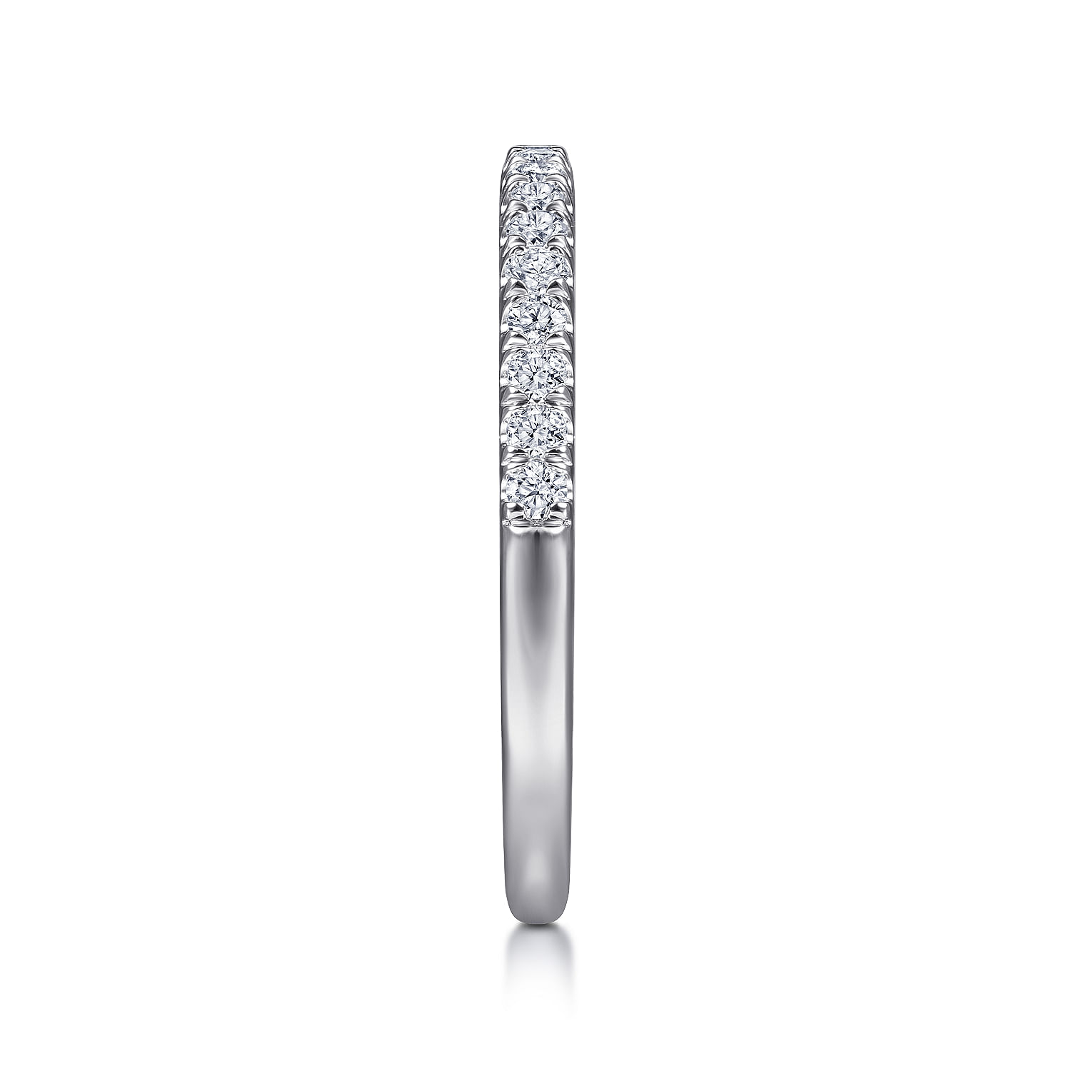 14k White Gold Diamond Straight Wedding Band angle 5 14k White Gold Diamond Straight Wedding Band angle 5