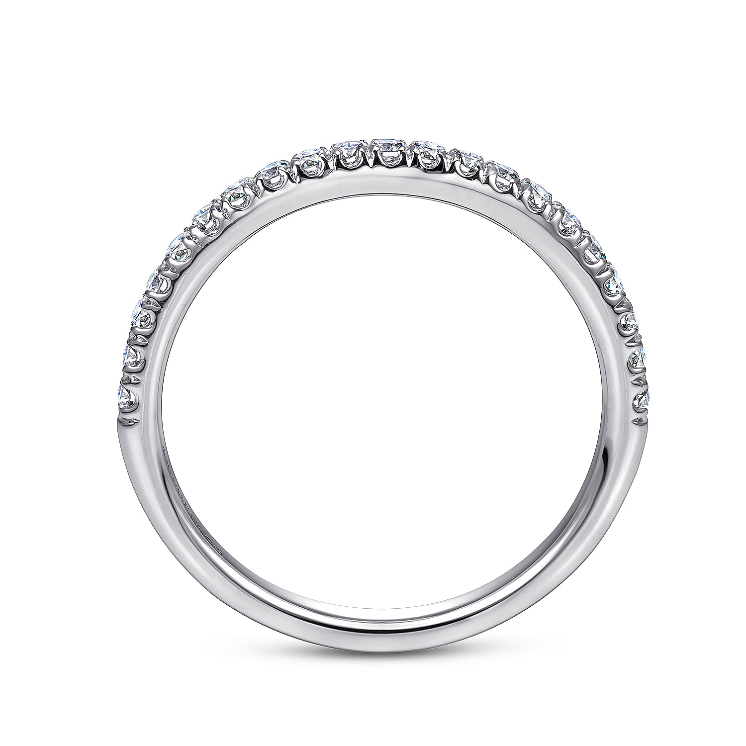 14k White Gold Diamond Straight Wedding Band angle 2 14k White Gold Diamond Straight Wedding Band angle 2