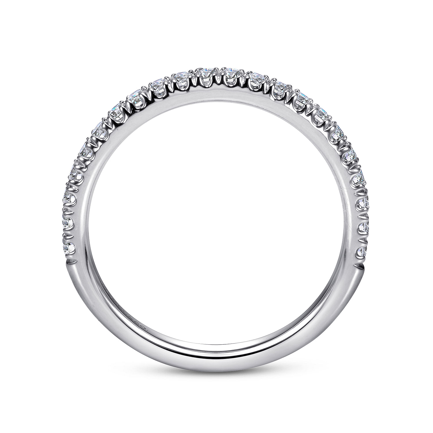 14k White Gold Diamond Straight Wedding Band angle 2 14k White Gold Diamond Straight Wedding Band angle 2