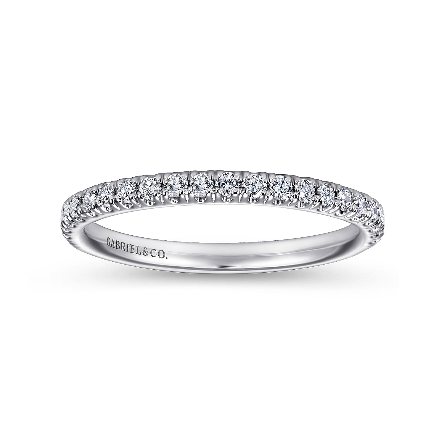 14k White Gold Diamond Straight Wedding Band angle 5 14k White Gold Diamond Straight Wedding Band angle 5