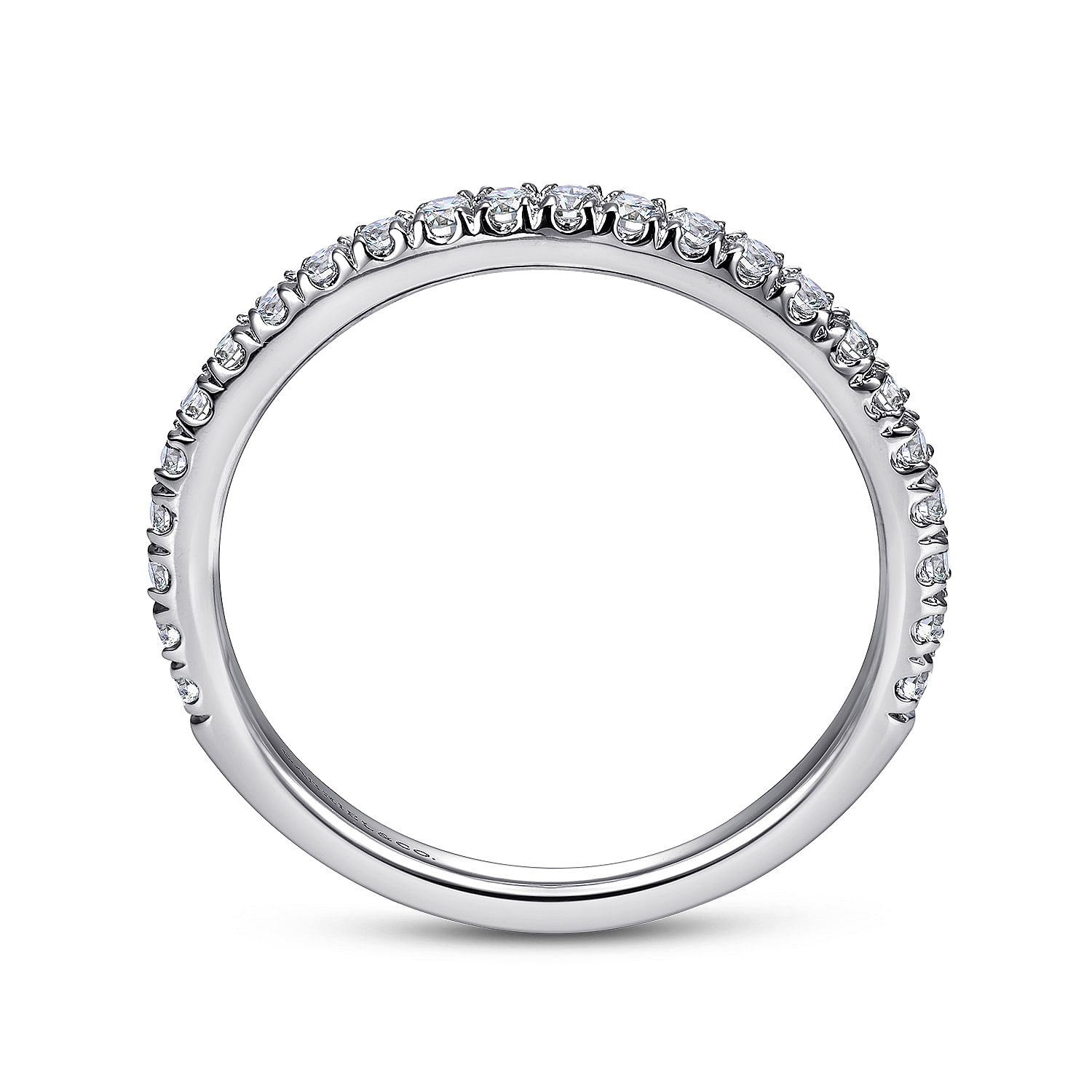 14k White Gold Diamond Straight Wedding Band angle 2 14k White Gold Diamond Straight Wedding Band angle 2