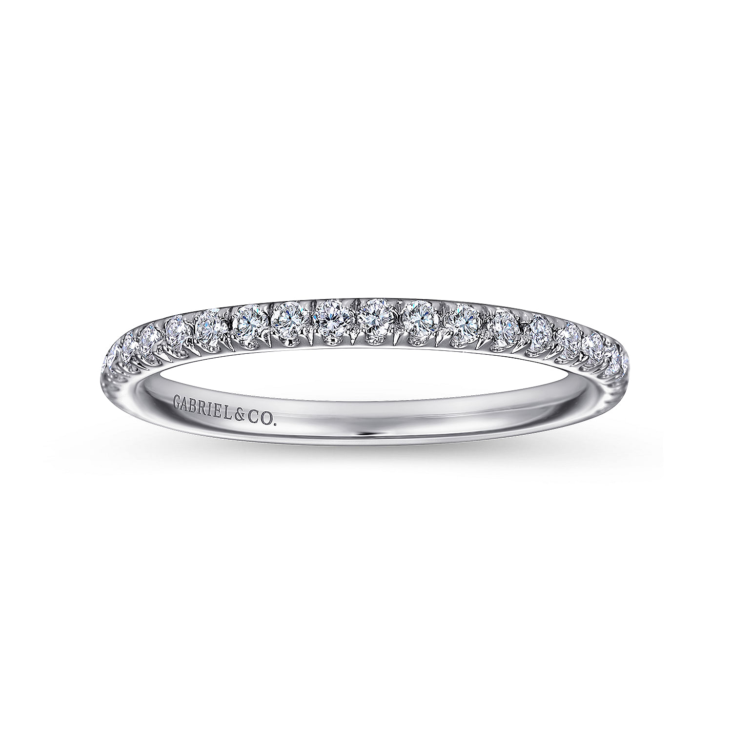 14k White Gold Diamond Straight Wedding Band angle 5 14k White Gold Diamond Straight Wedding Band angle 5