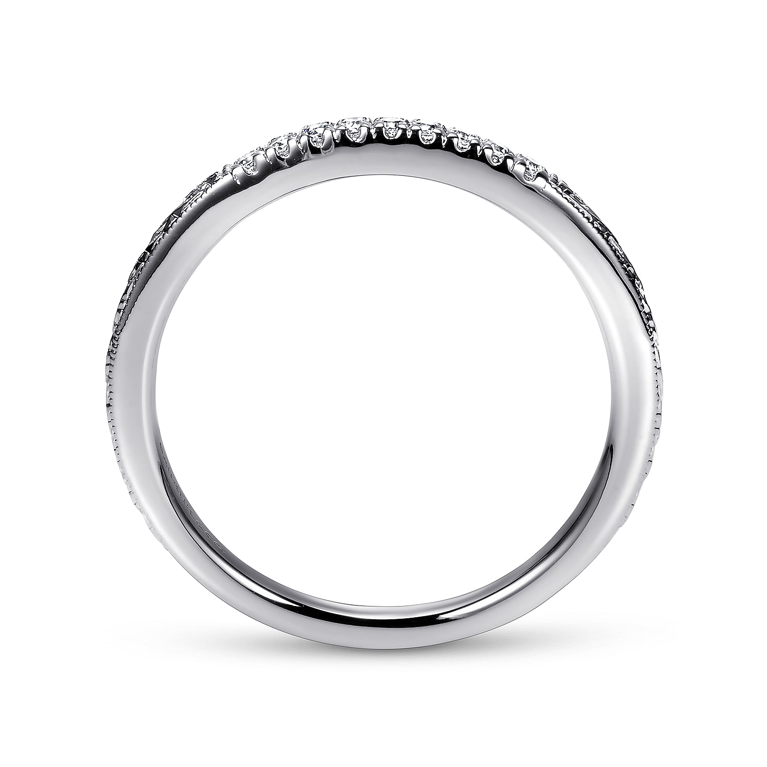 14k White Gold Diamond Straight Wedding Band angle 2 14k White Gold Diamond Straight Wedding Band angle 2