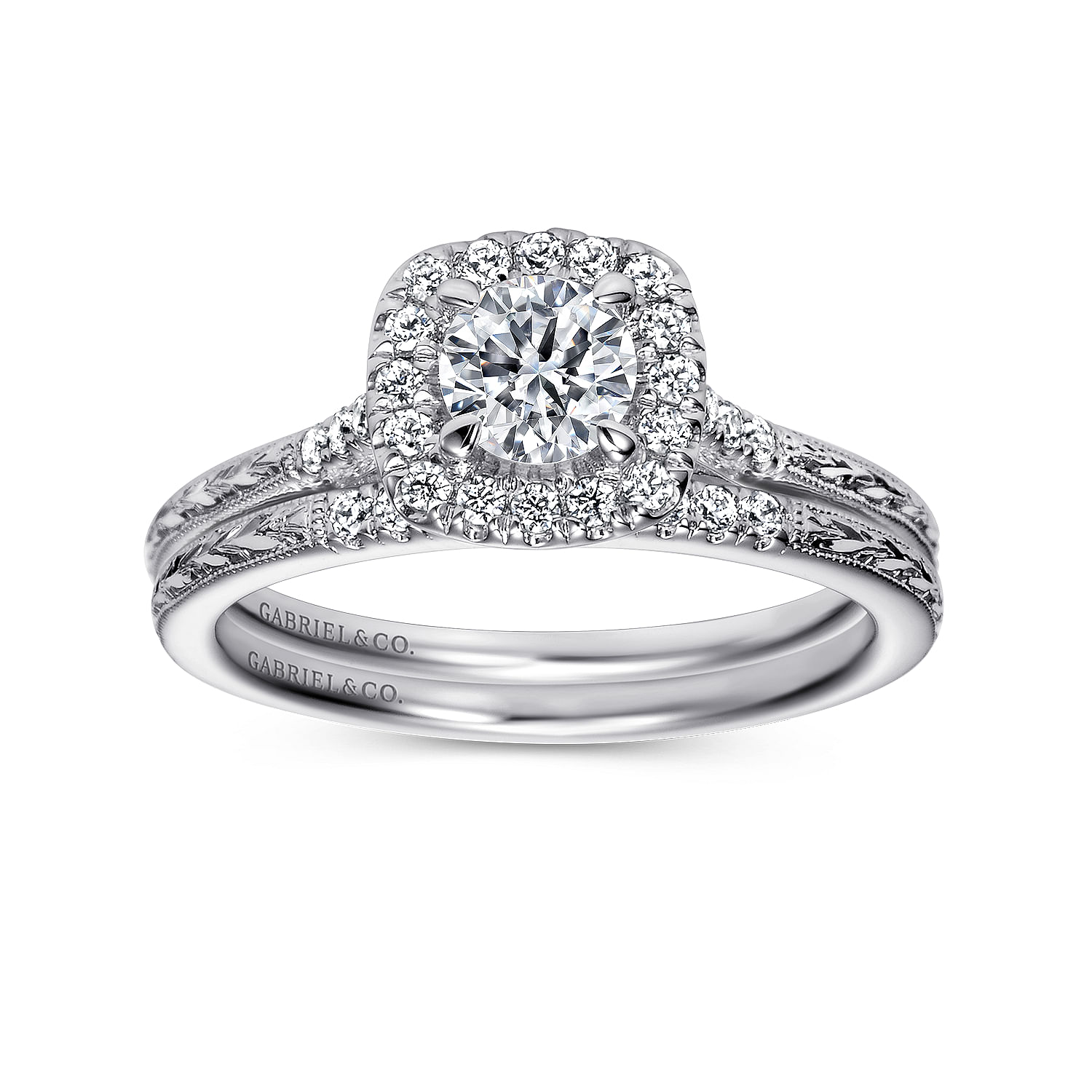 14k White Gold Diamond Straight Wedding Band angle 4 14k White Gold Diamond Straight Wedding Band angle 4