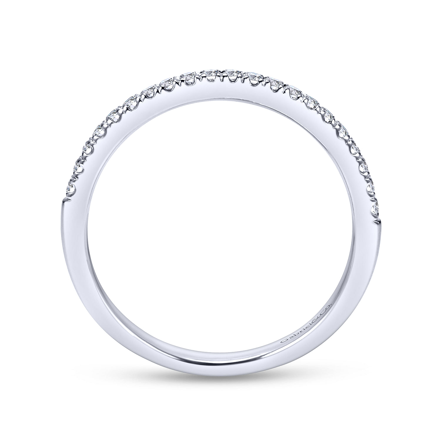 14k White Gold Diamond Straight Wedding Band angle 2 14k White Gold Diamond Straight Wedding Band angle 2