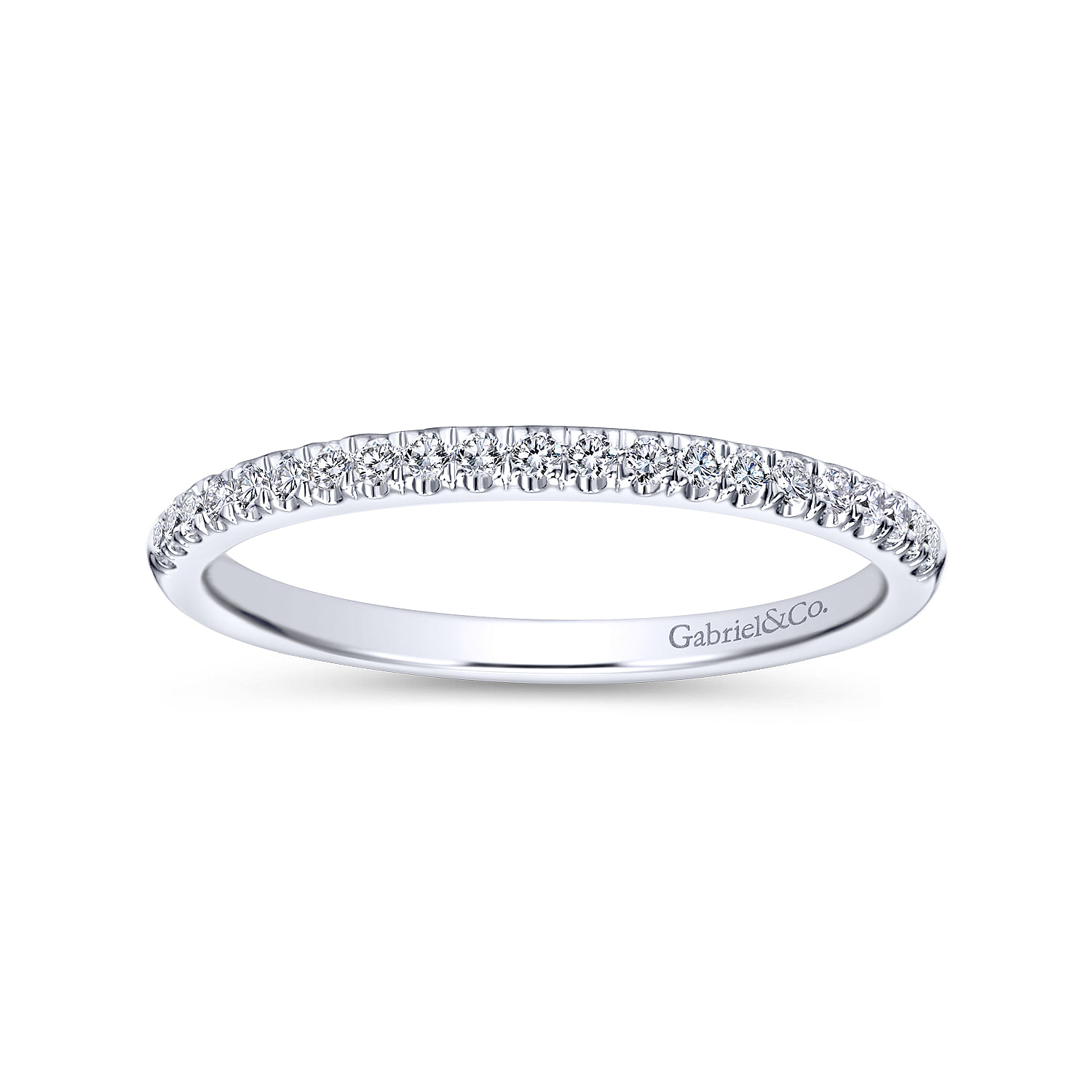 14k White Gold Diamond Straight Wedding Band angle 5 14k White Gold Diamond Straight Wedding Band angle 5