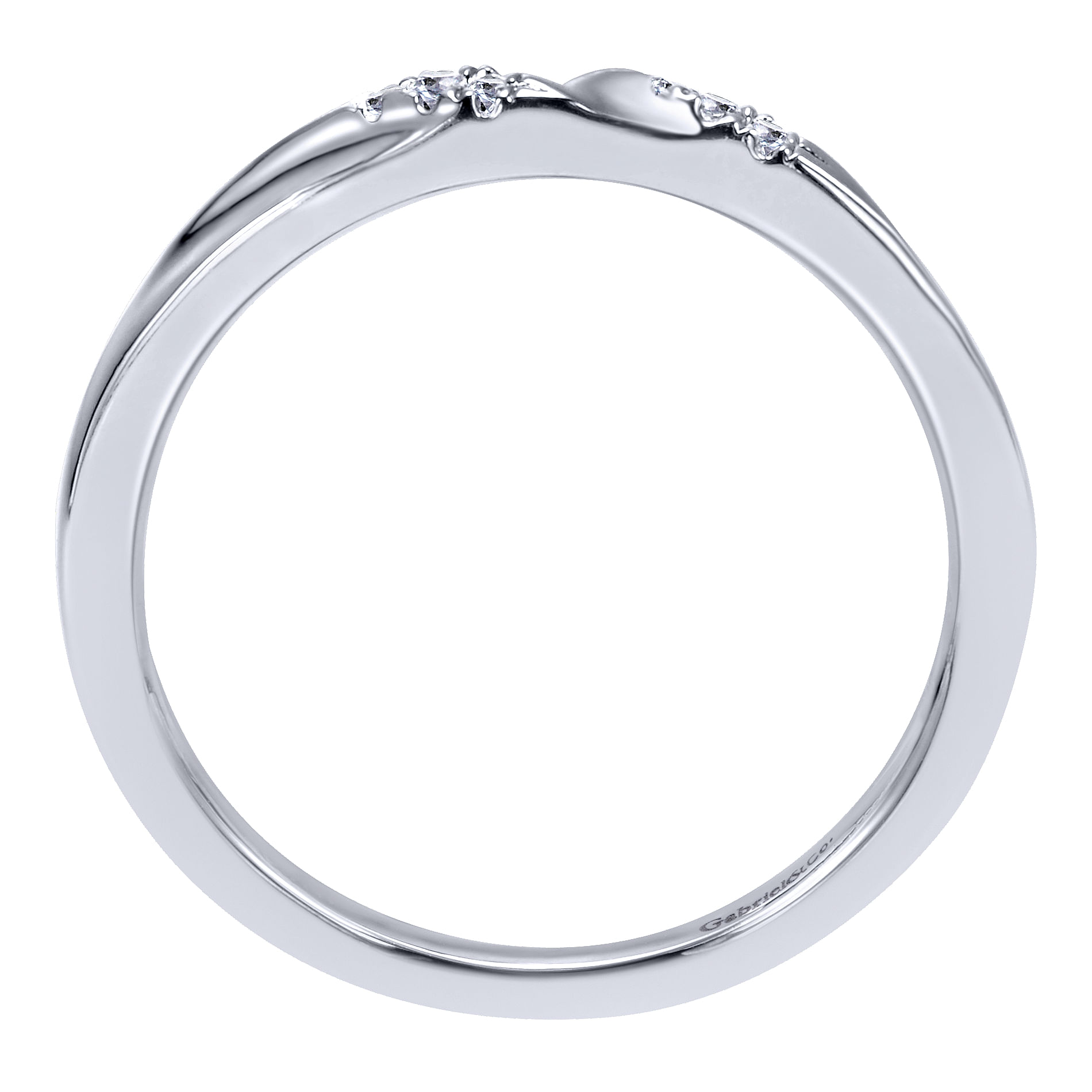 14k White Gold Diamond Straight Wedding Band angle 2 14k White Gold Diamond Straight Wedding Band angle 2