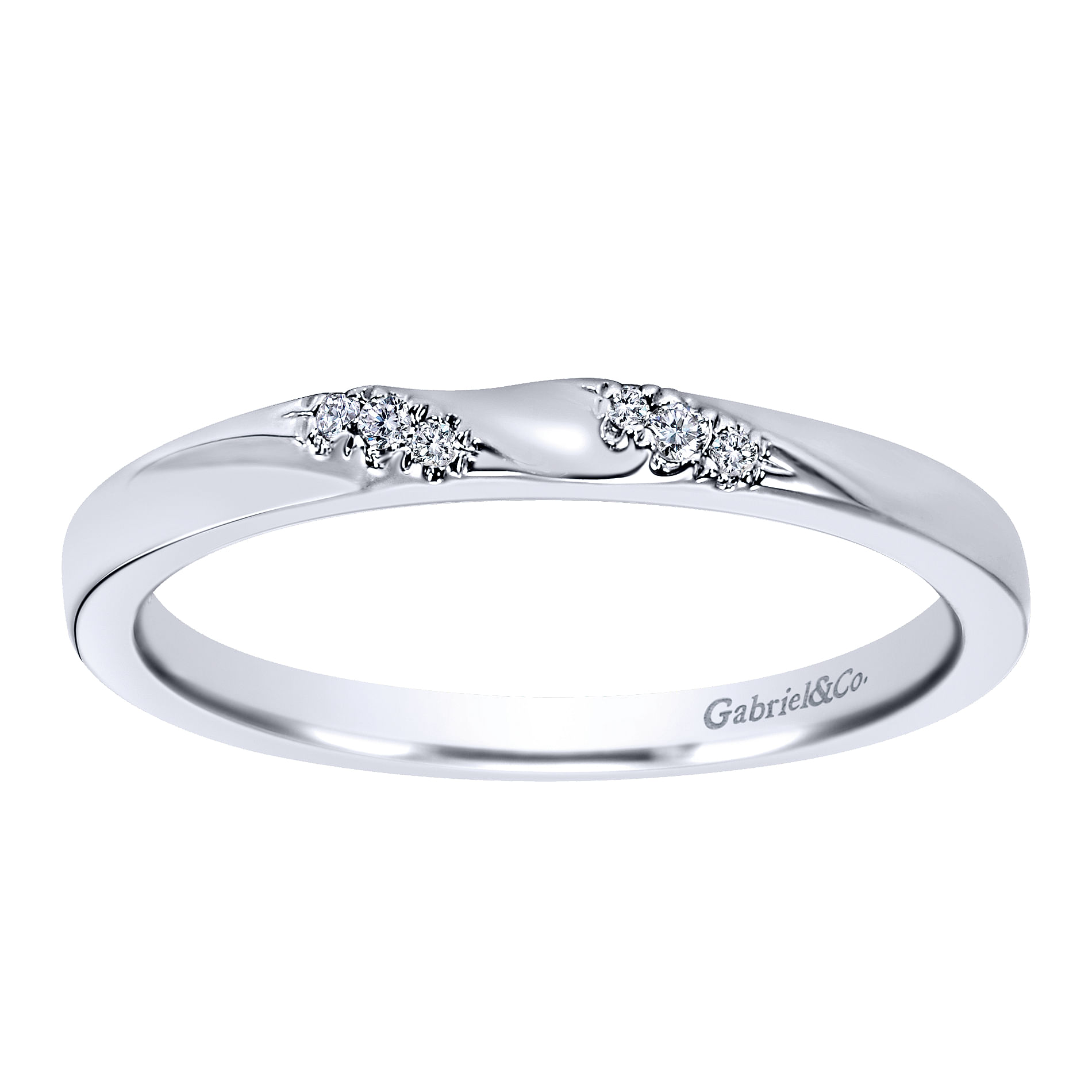 14k White Gold Diamond Straight Wedding Band angle 5 14k White Gold Diamond Straight Wedding Band angle 5