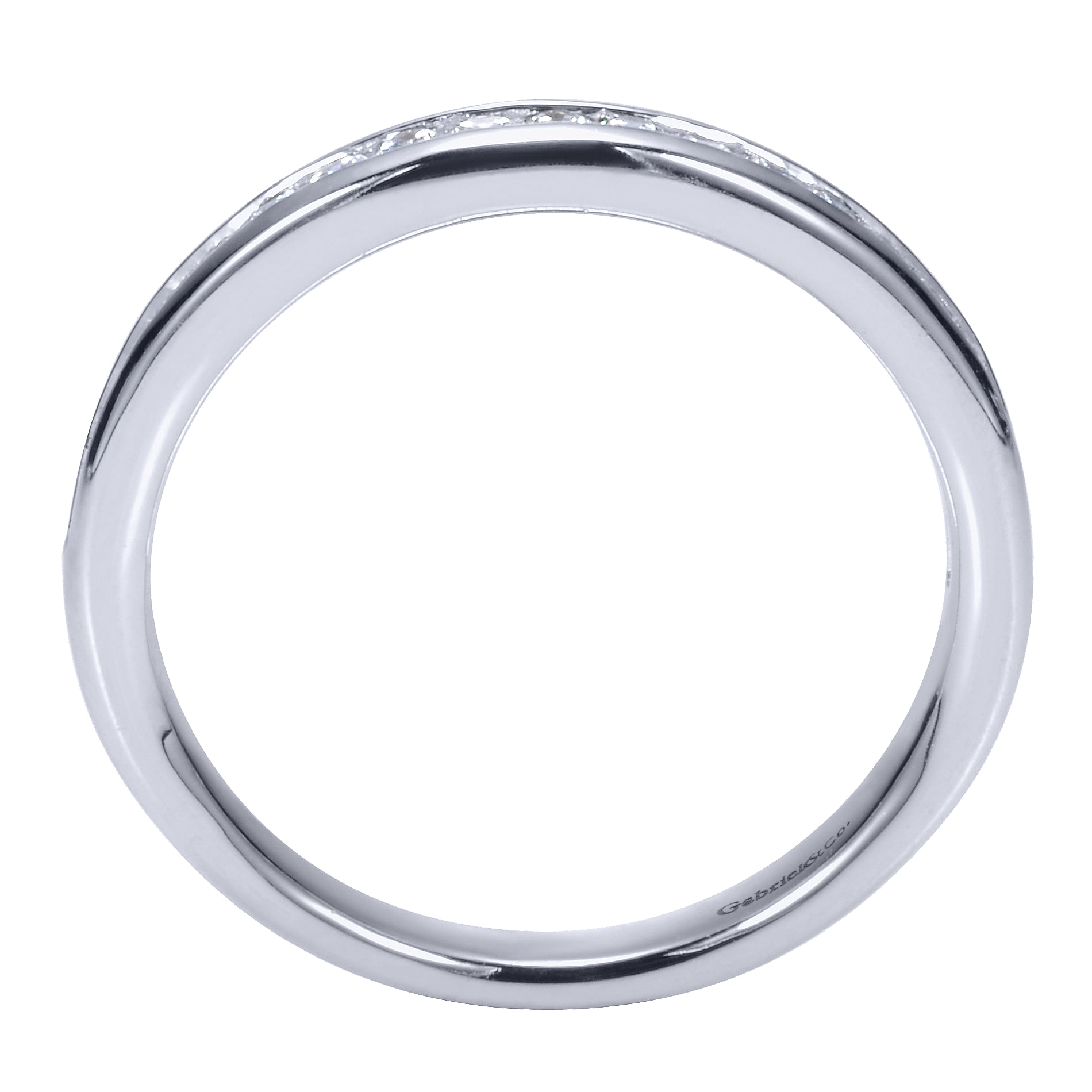 14k White Gold Diamond Straight Wedding Band angle 2 14k White Gold Diamond Straight Wedding Band angle 2