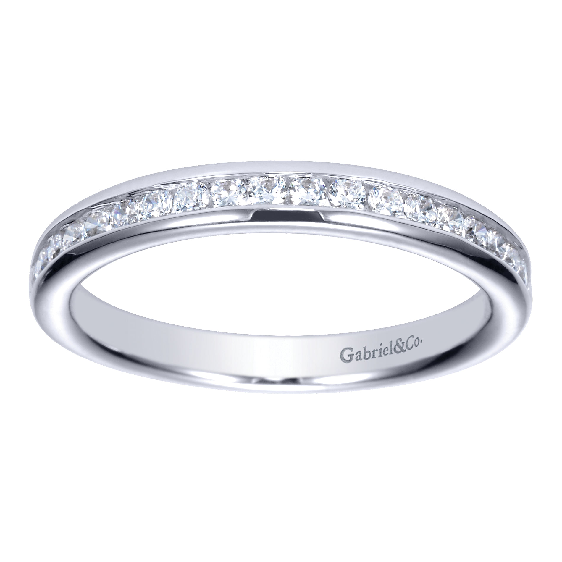 14k White Gold Diamond Straight Wedding Band angle 5 14k White Gold Diamond Straight Wedding Band angle 5