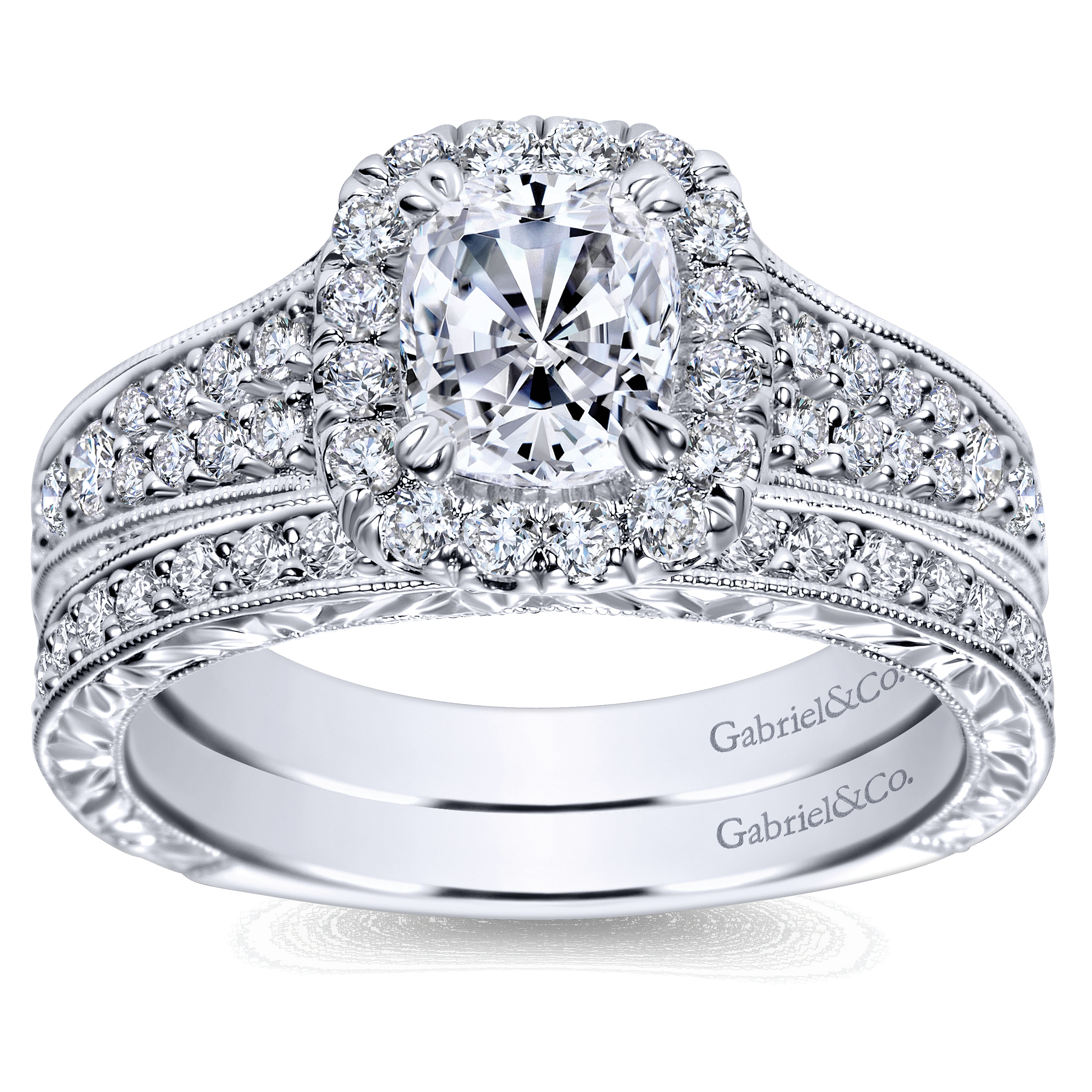 14k White Gold Diamond Straight Wedding Band angle 4 14k White Gold Diamond Straight Wedding Band angle 4