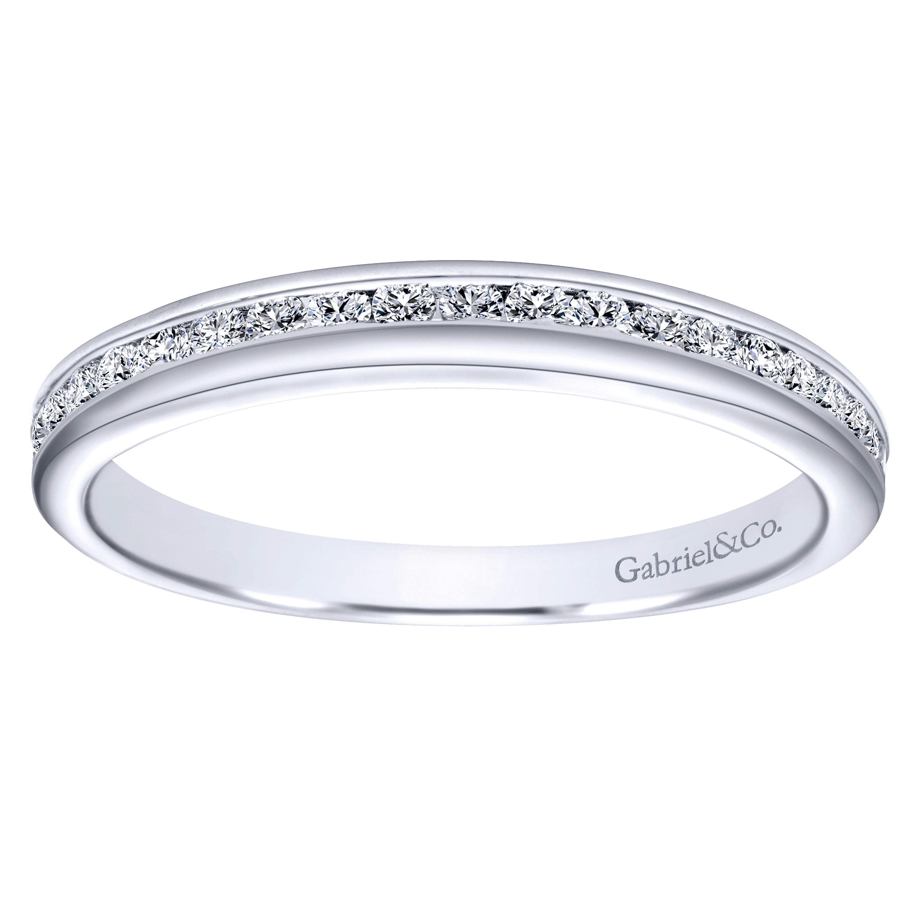 14k White Gold Diamond Straight Wedding Band angle 5 14k White Gold Diamond Straight Wedding Band angle 5