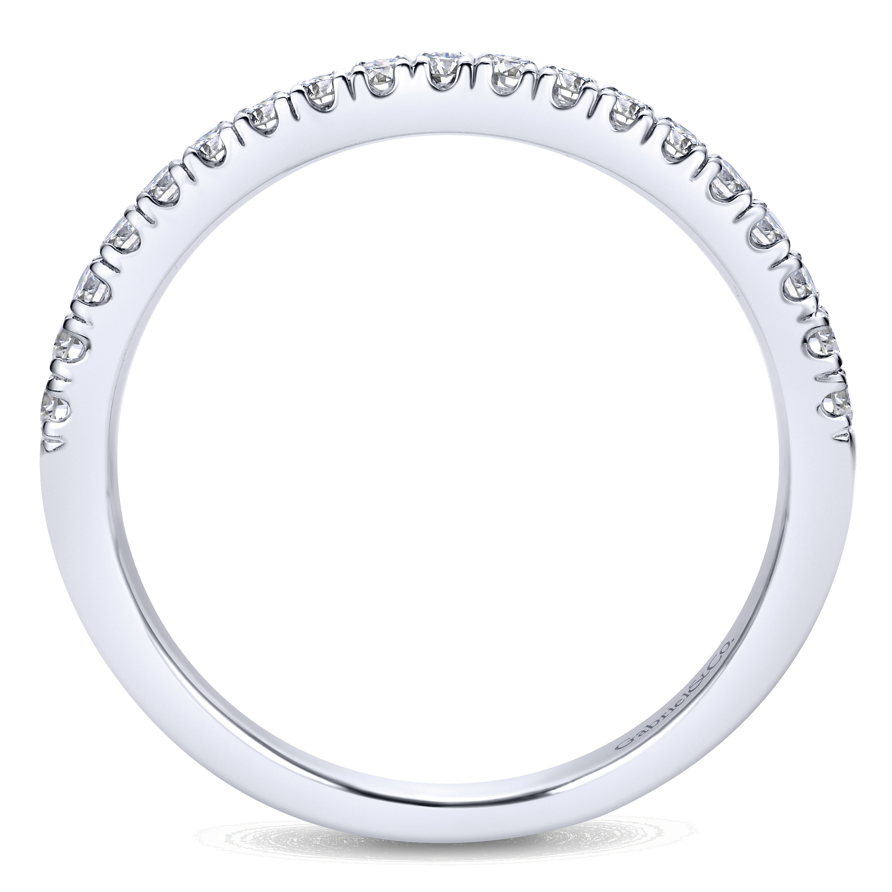 14k White Gold Diamond Straight Wedding Band angle 2 14k White Gold Diamond Straight Wedding Band angle 2