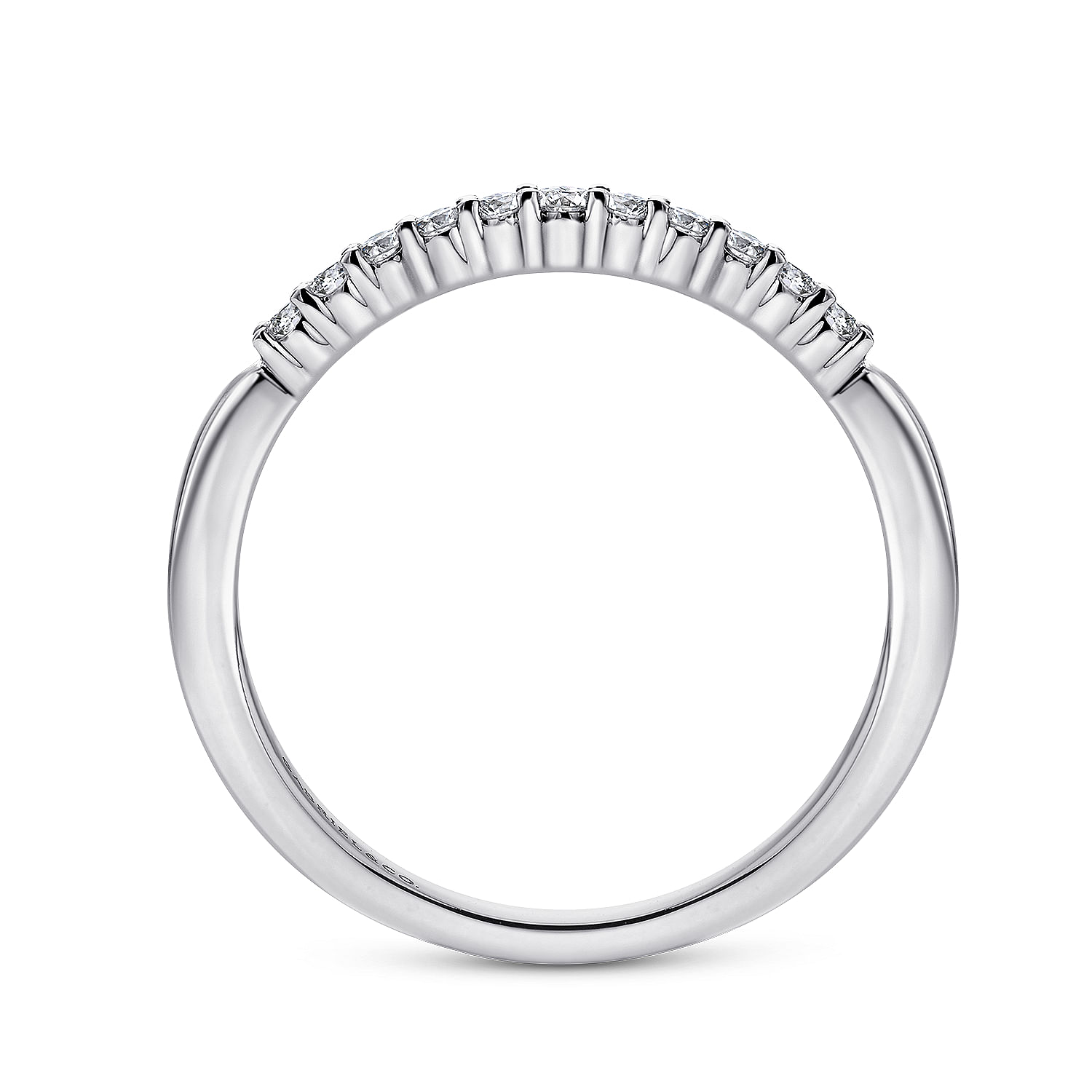 14k White Gold Diamond Straight Wedding Band angle 2 14k White Gold Diamond Straight Wedding Band angle 2