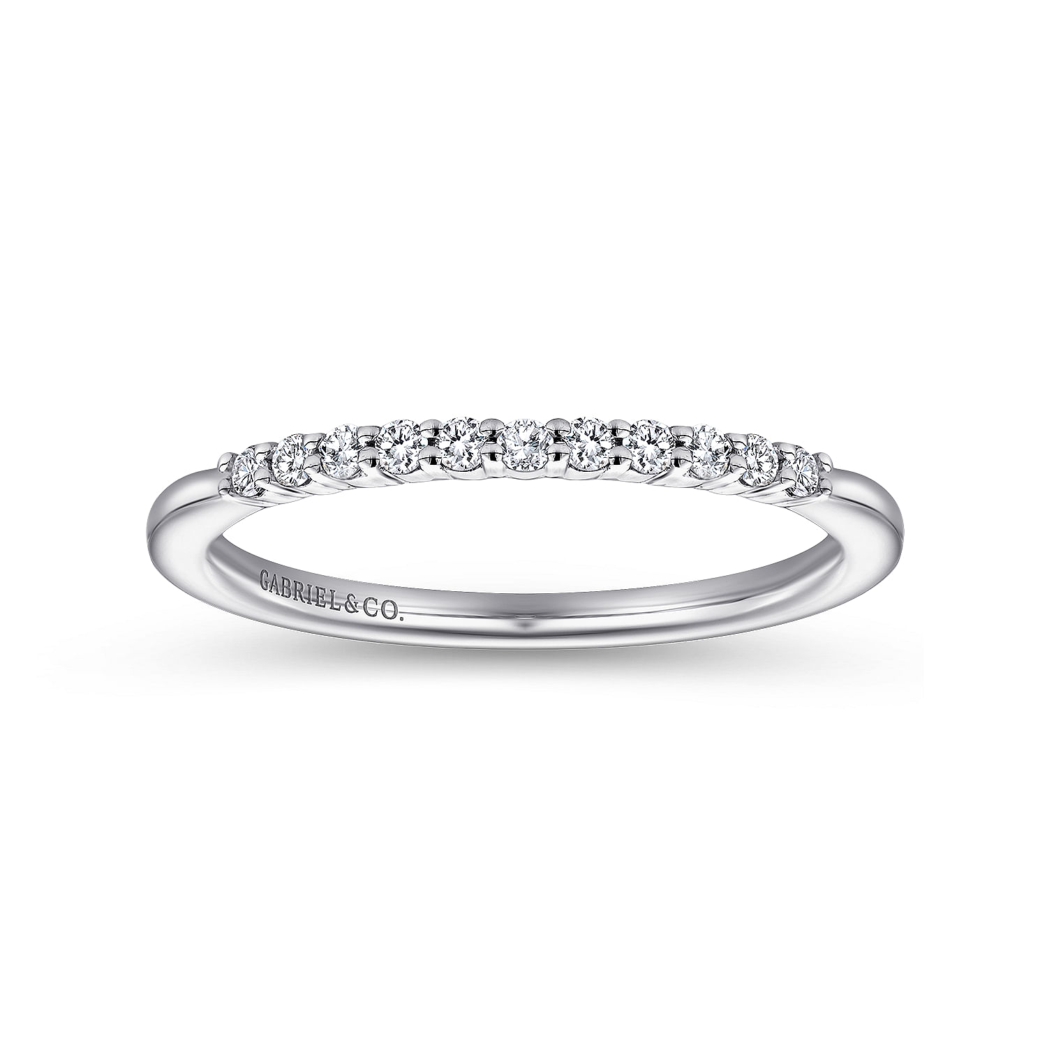 14k White Gold Diamond Straight Wedding Band angle 5 14k White Gold Diamond Straight Wedding Band angle 5