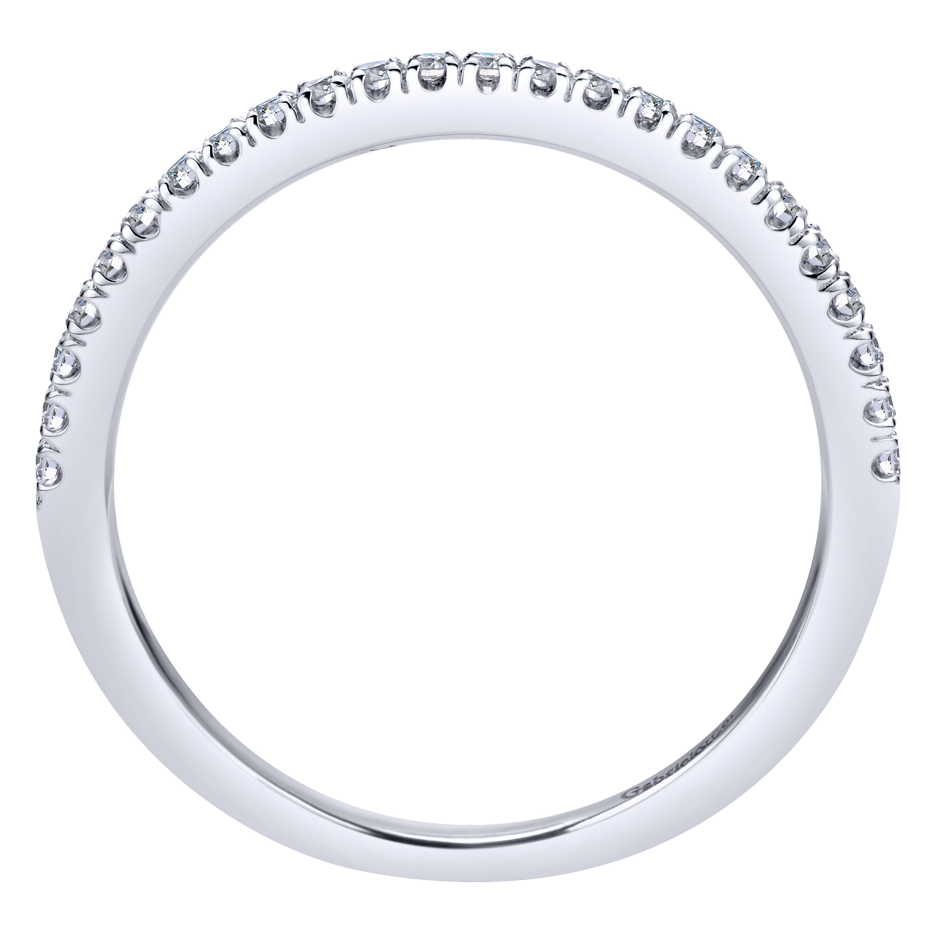 14k White Gold Diamond Straight Wedding Band angle 2 14k White Gold Diamond Straight Wedding Band angle 2