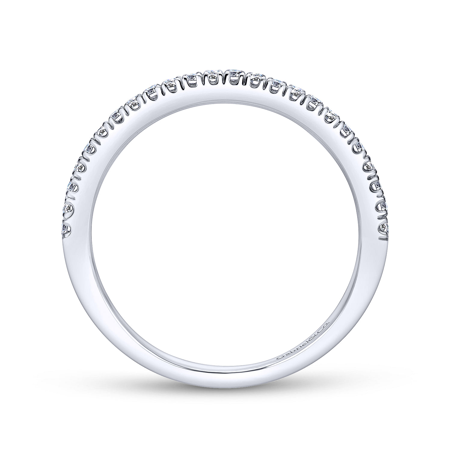 14k White Gold Diamond Straight Wedding Band angle 2 14k White Gold Diamond Straight Wedding Band angle 2