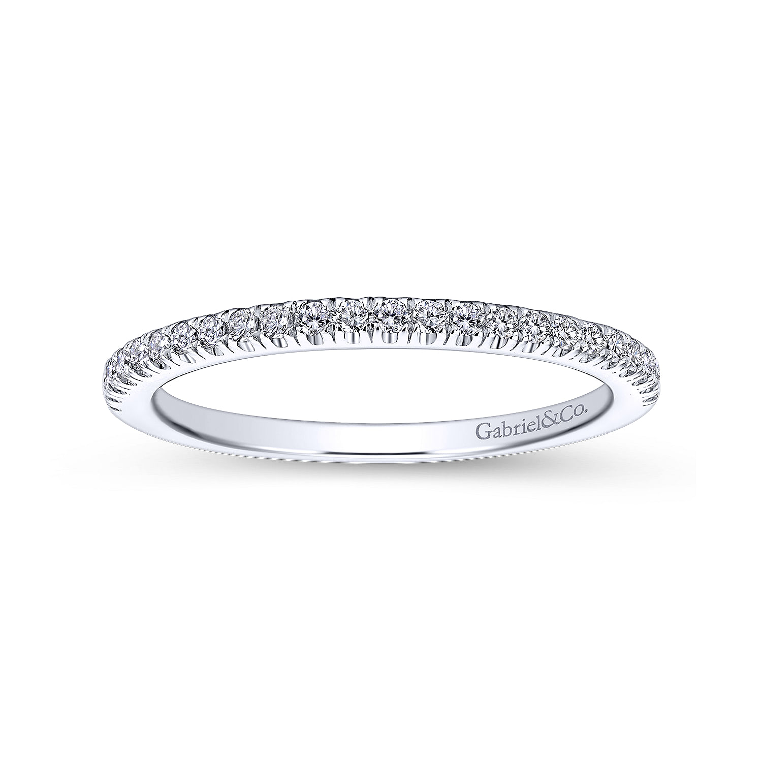 14k White Gold Diamond Straight Wedding Band angle 5 14k White Gold Diamond Straight Wedding Band angle 5