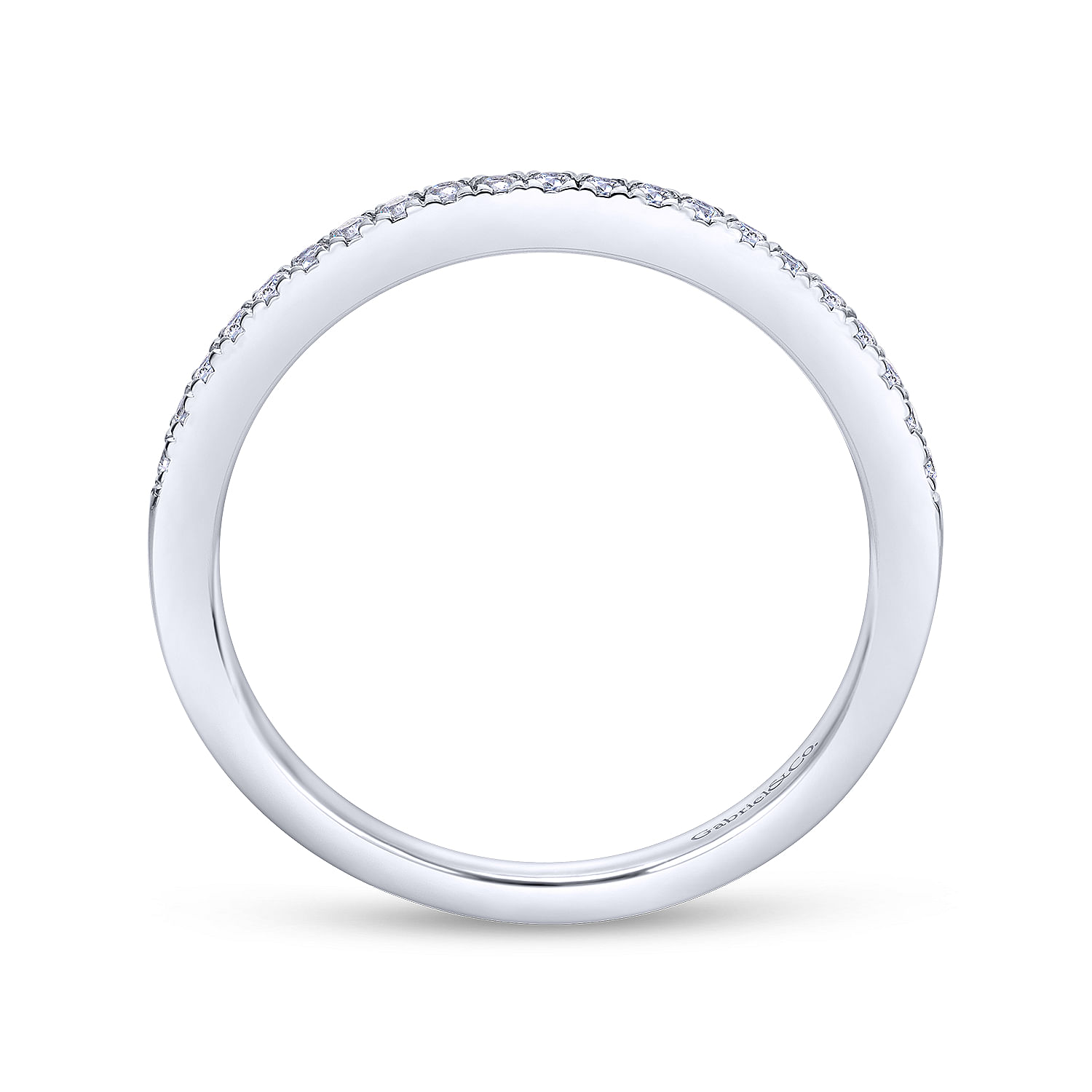 14k White Gold Diamond Straight Wedding Band angle 2 14k White Gold Diamond Straight Wedding Band angle 2