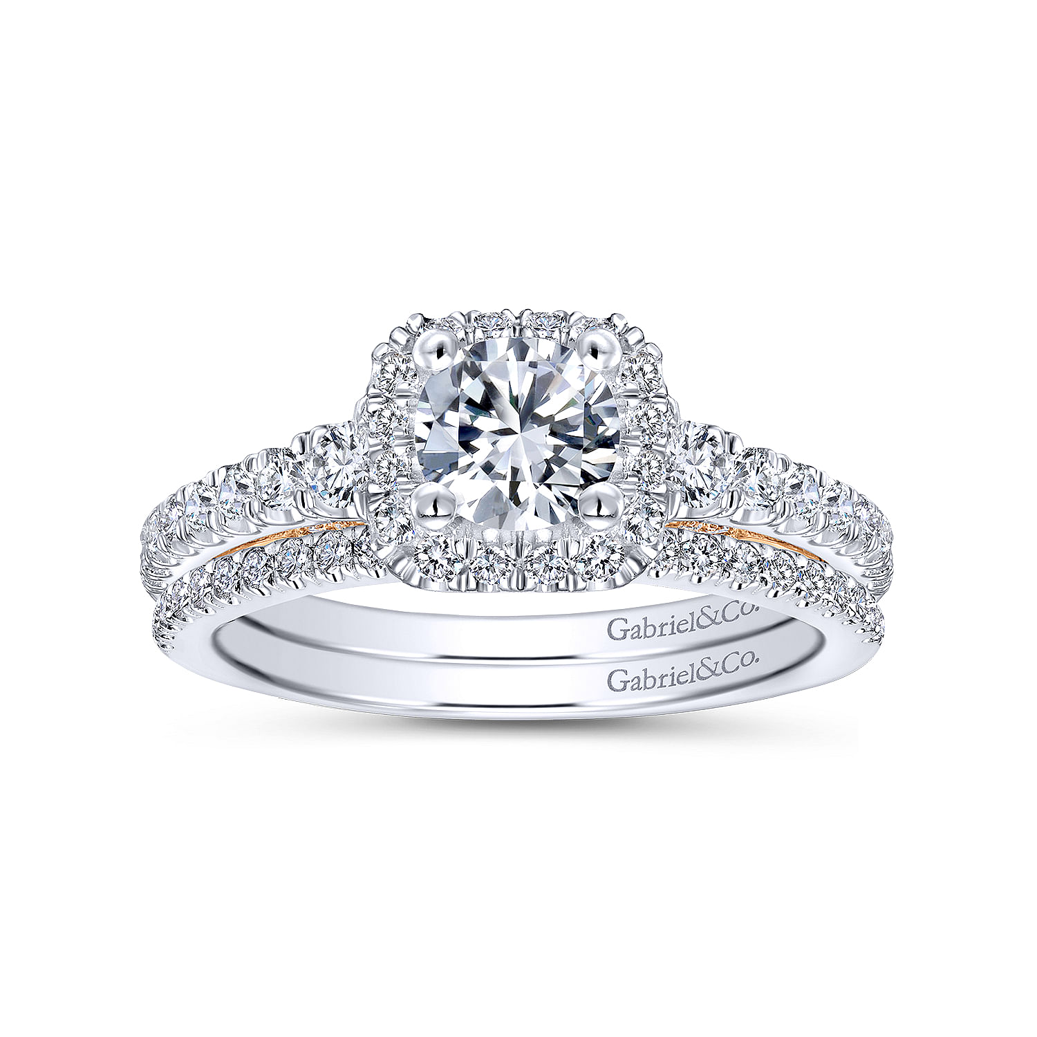14k White Gold Diamond Straight Wedding Band angle 4 14k White Gold Diamond Straight Wedding Band angle 4