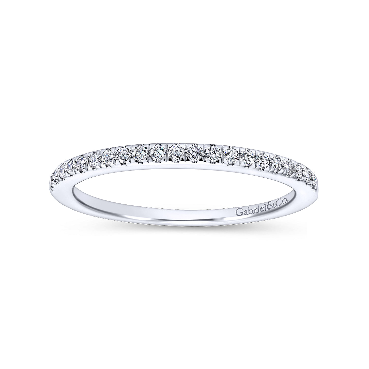 14k White Gold Diamond Straight Wedding Band angle 5 14k White Gold Diamond Straight Wedding Band angle 5