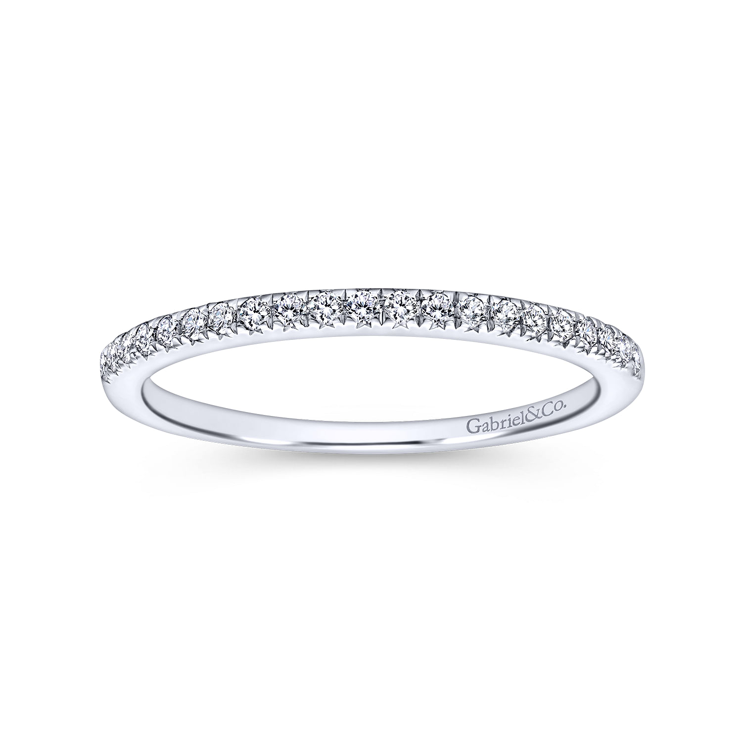 14k White Gold Diamond Straight Wedding Band angle 5 14k White Gold Diamond Straight Wedding Band angle 5