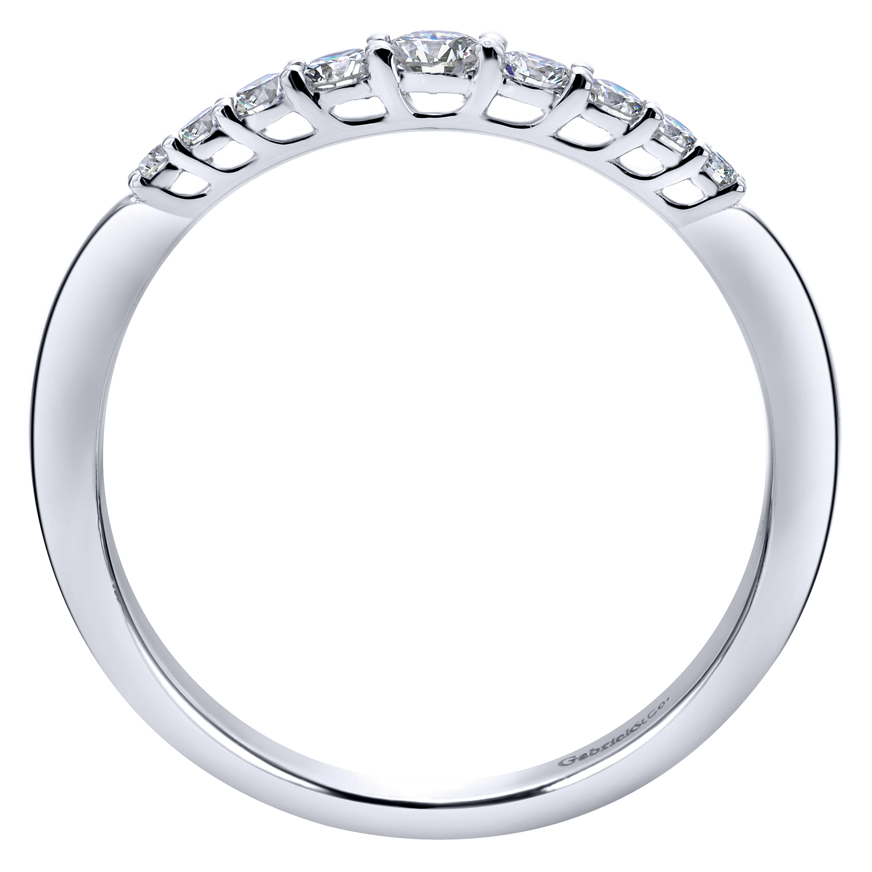 14k White Gold Diamond Straight Wedding Band angle 2 14k White Gold Diamond Straight Wedding Band angle 2