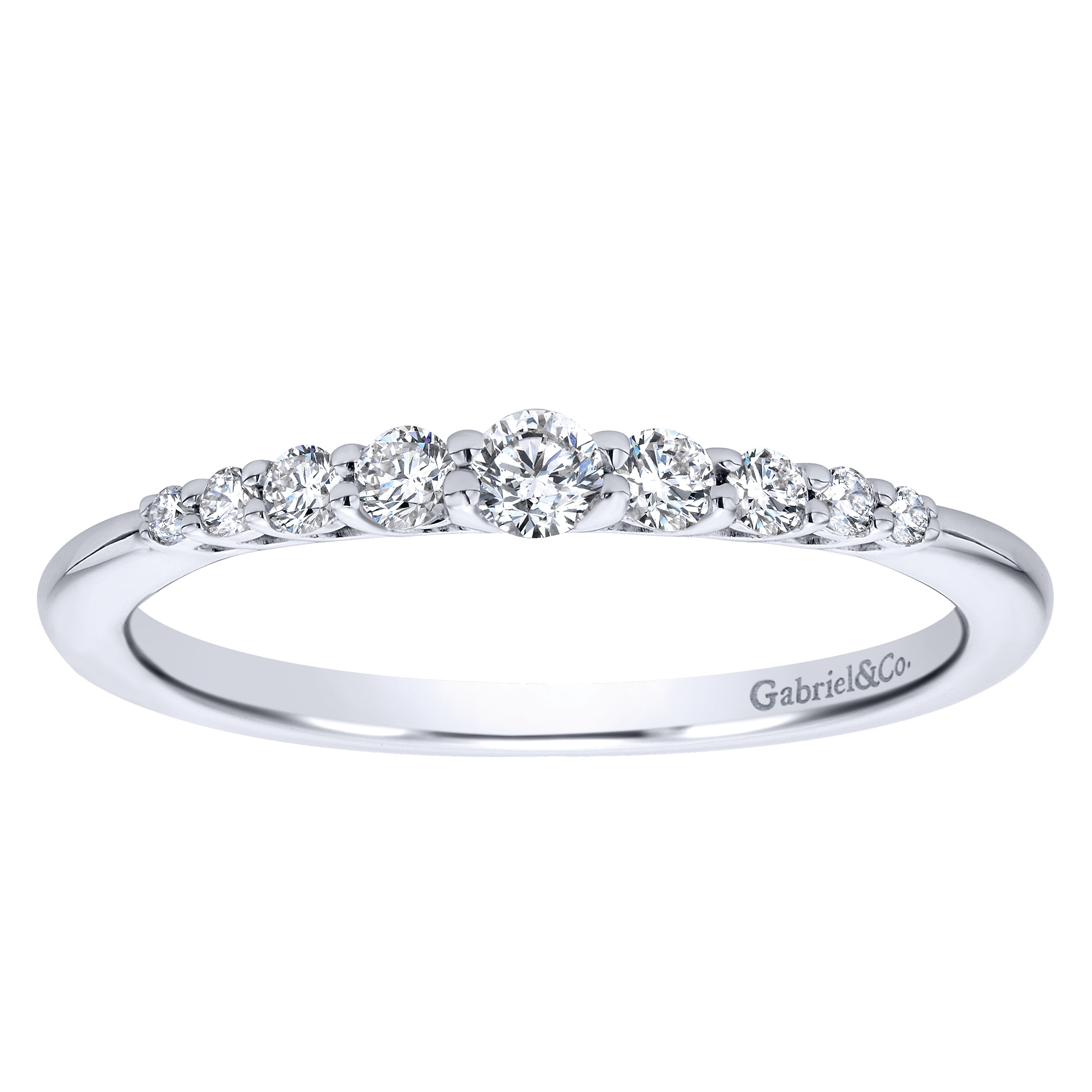 14k White Gold Diamond Straight Wedding Band angle 5 14k White Gold Diamond Straight Wedding Band angle 5
