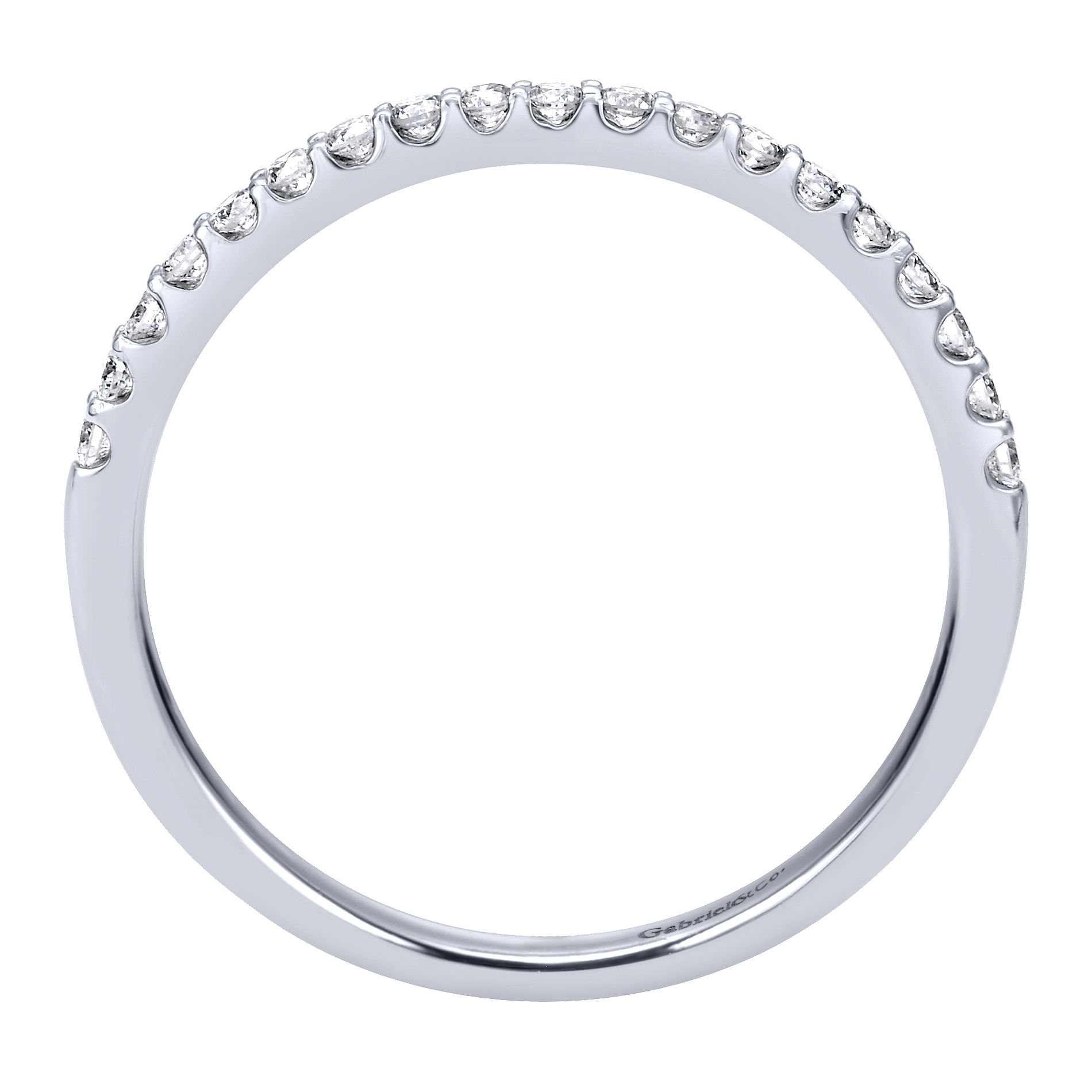 14k White Gold Diamond Straight Wedding Band angle 2 14k White Gold Diamond Straight Wedding Band angle 2