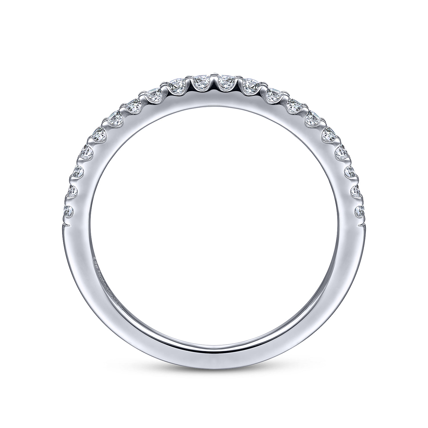 14k White Gold Diamond Straight Wedding Band angle 2 14k White Gold Diamond Straight Wedding Band angle 2