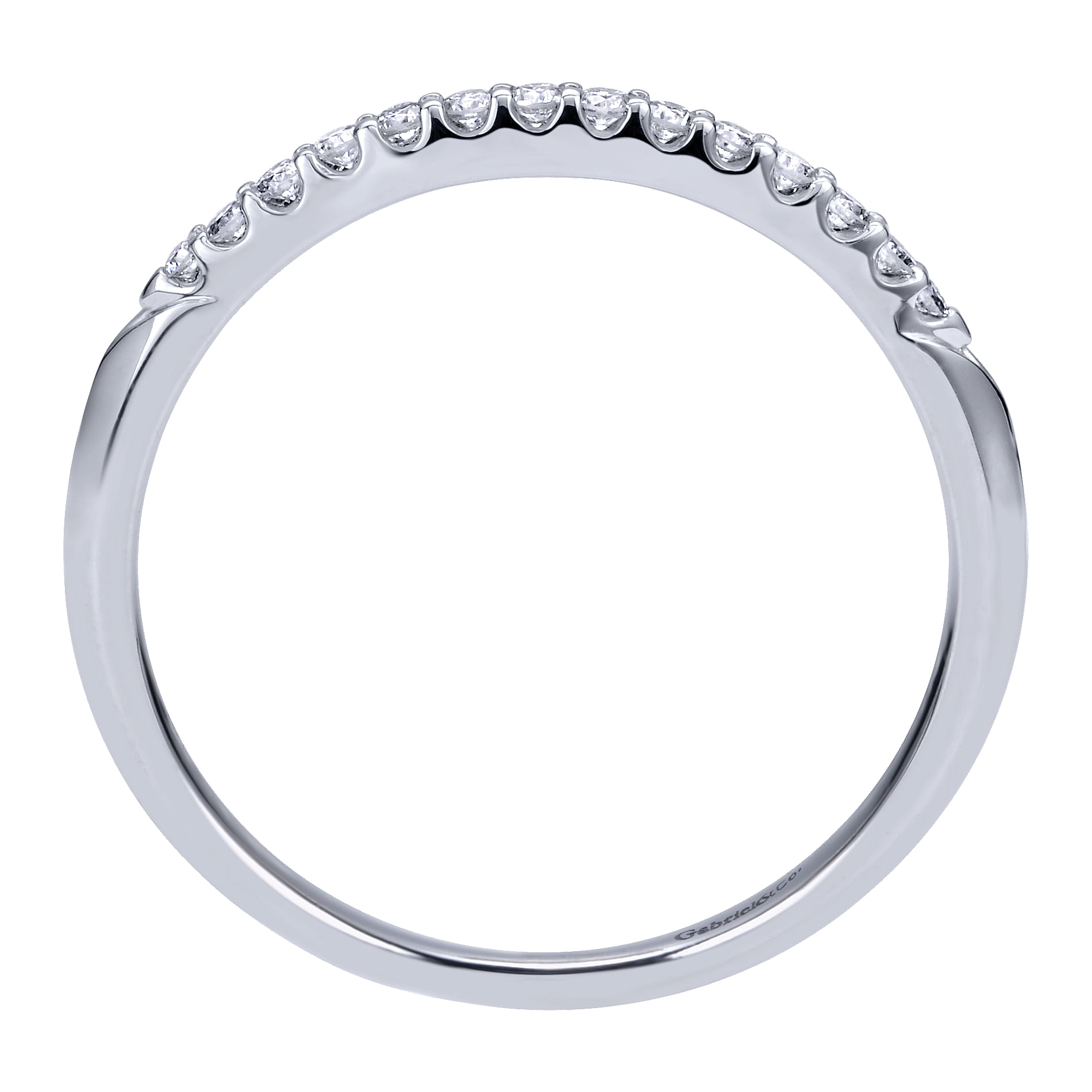 14k White Gold Diamond Straight Wedding Band angle 2 14k White Gold Diamond Straight Wedding Band angle 2