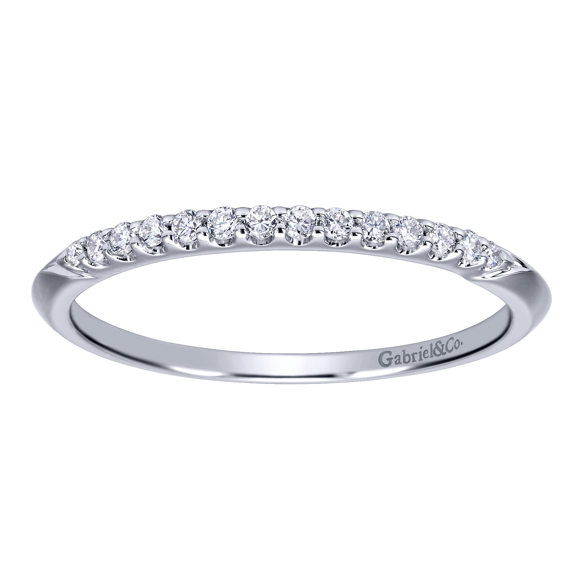 14k White Gold Diamond Straight Wedding Band angle 5 14k White Gold Diamond Straight Wedding Band angle 5