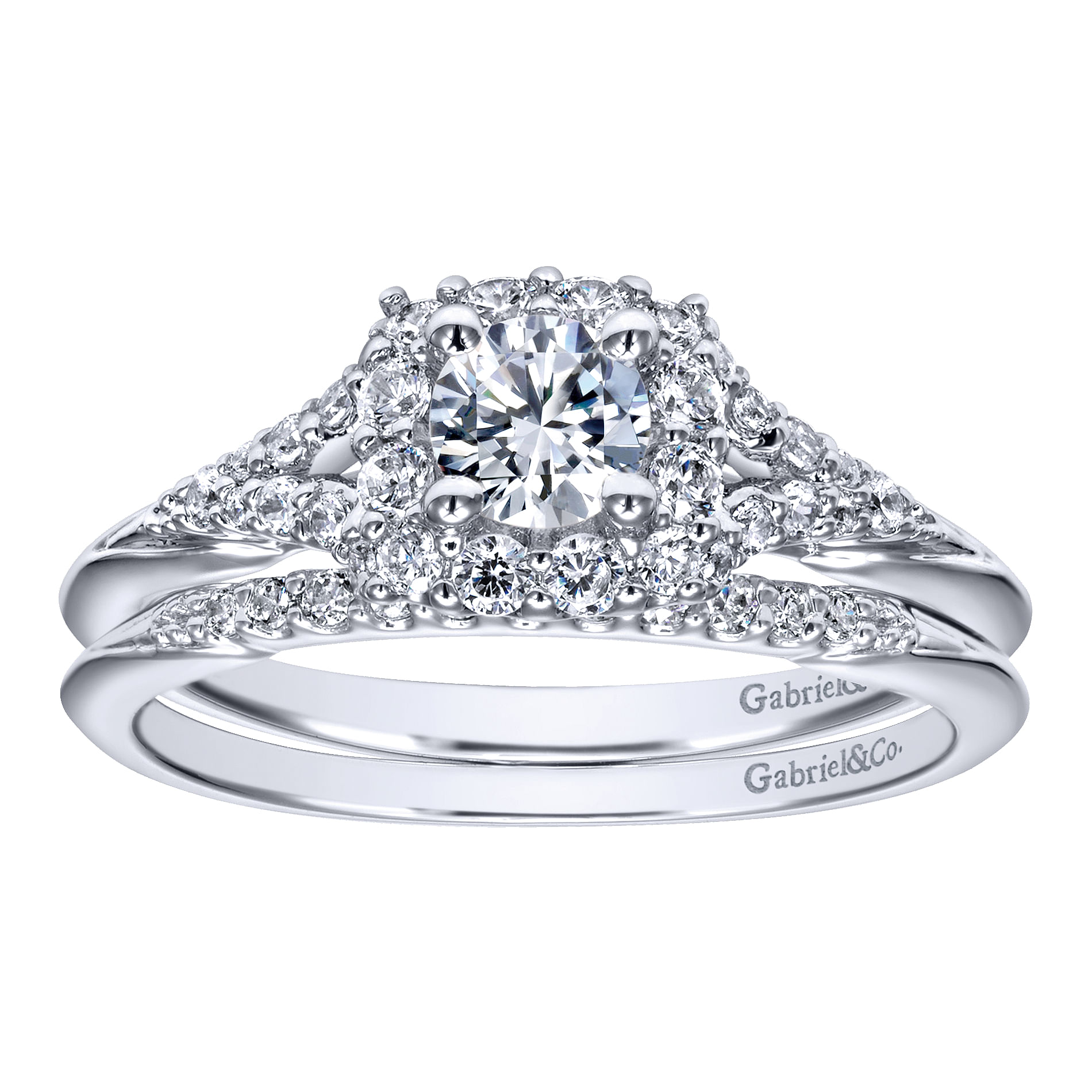 14k White Gold Diamond Straight Wedding Band angle 4 14k White Gold Diamond Straight Wedding Band angle 4