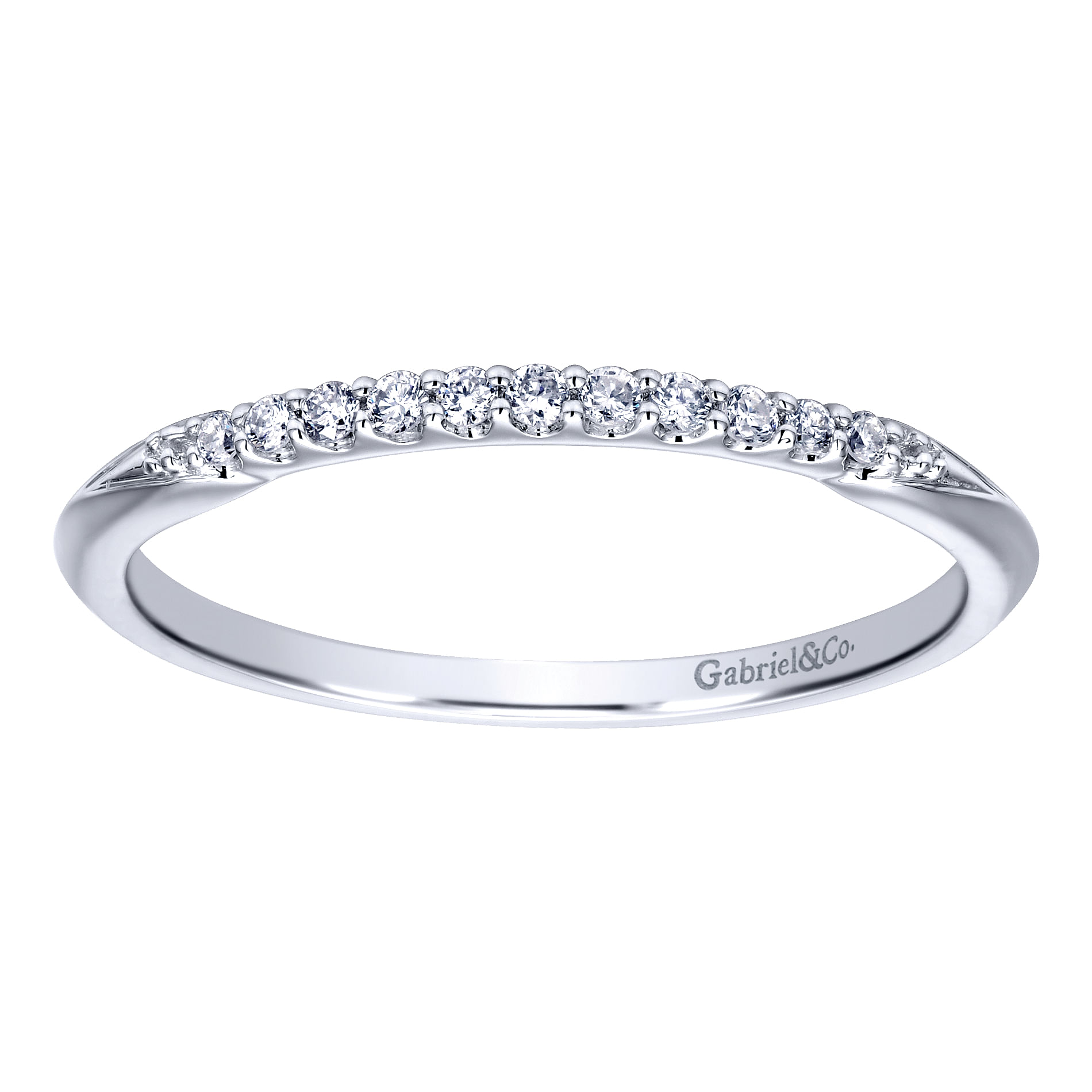 14k White Gold Diamond Straight Wedding Band angle 5 14k White Gold Diamond Straight Wedding Band angle 5