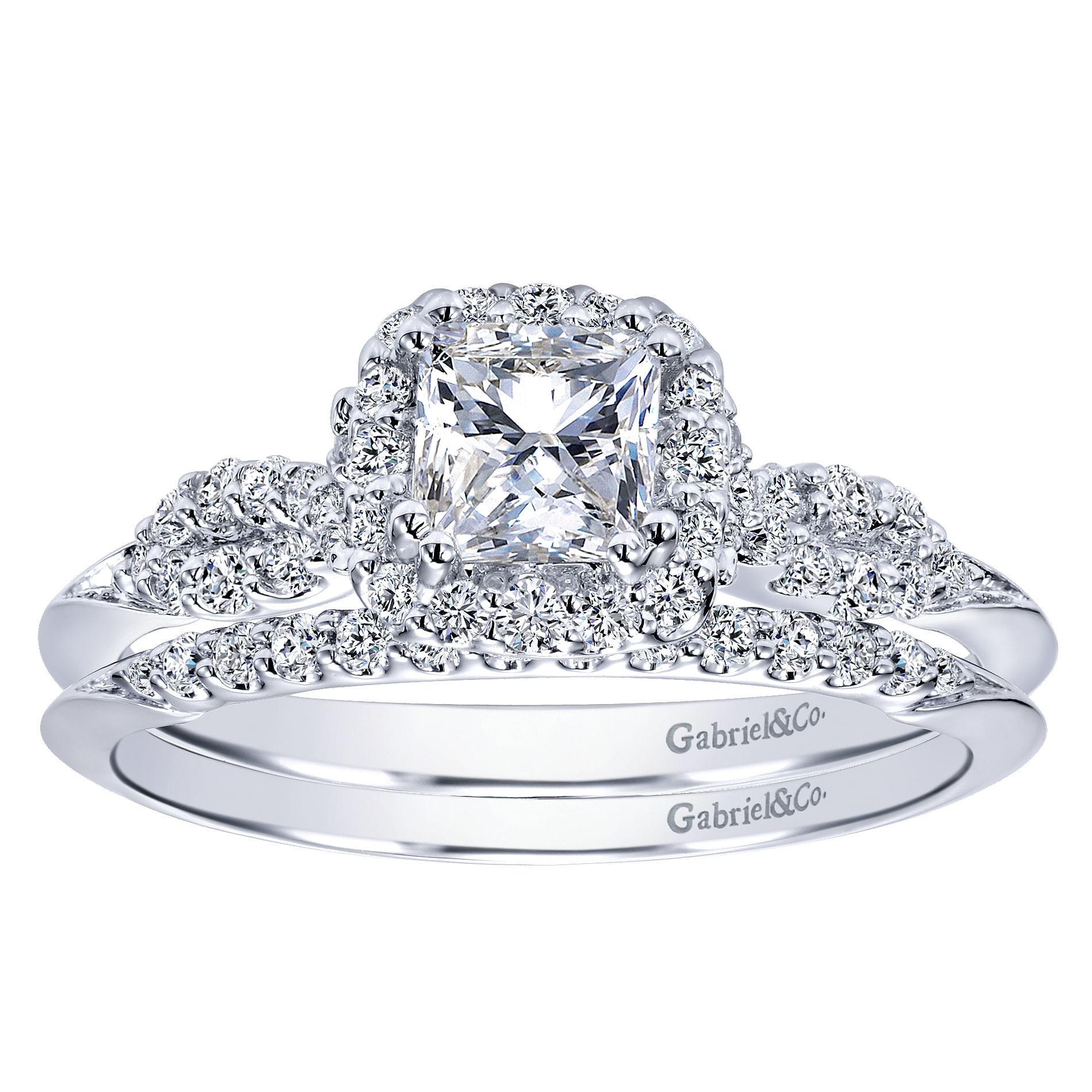 14k White Gold Diamond Straight Wedding Band angle 4 14k White Gold Diamond Straight Wedding Band angle 4